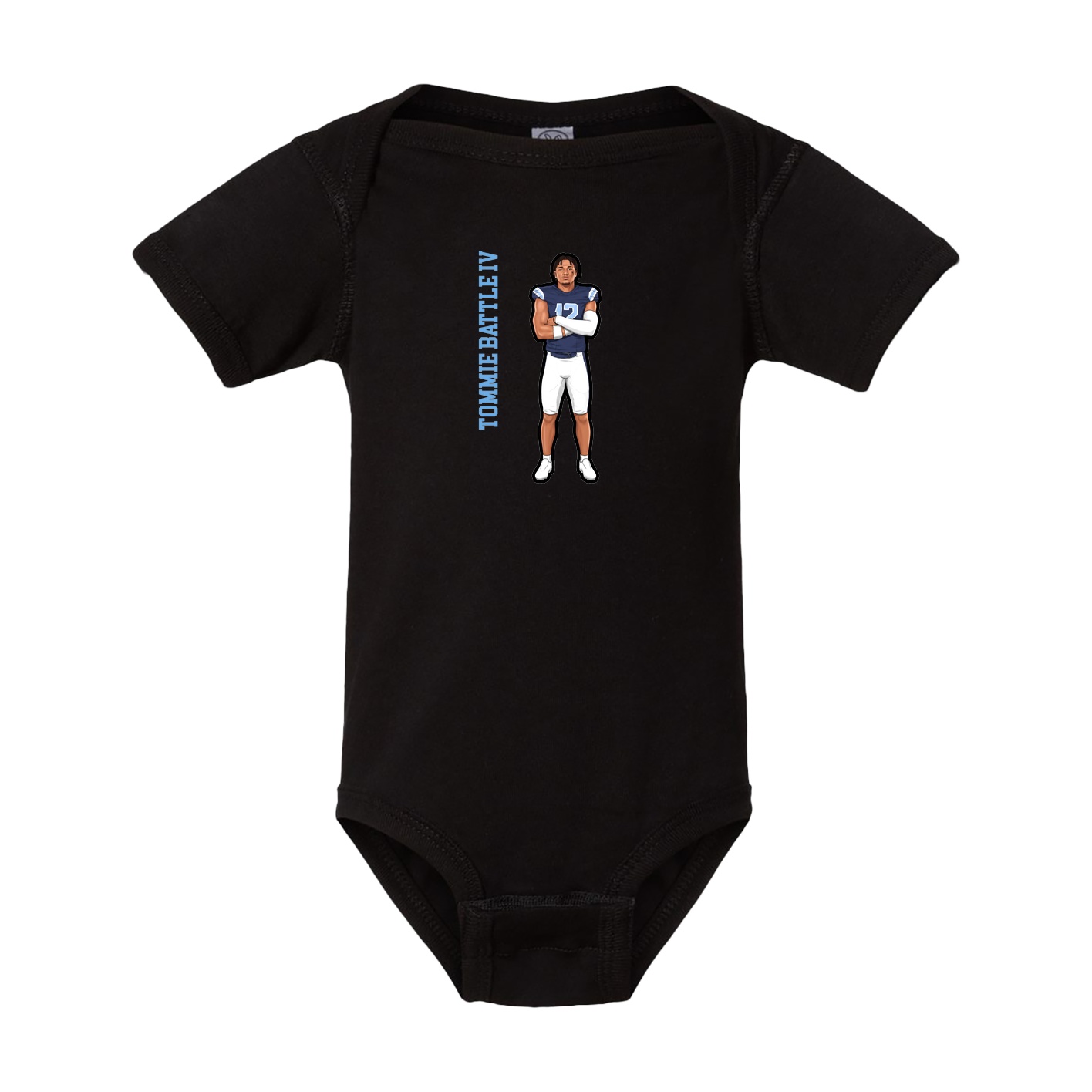 Baby Onesie — Name Vertical in Black