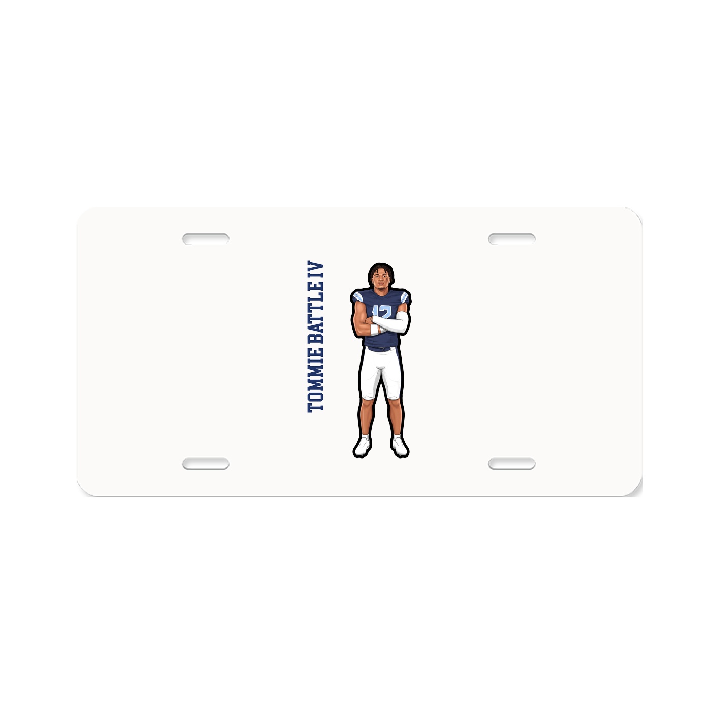 License Plate — Name Vertical in Classic