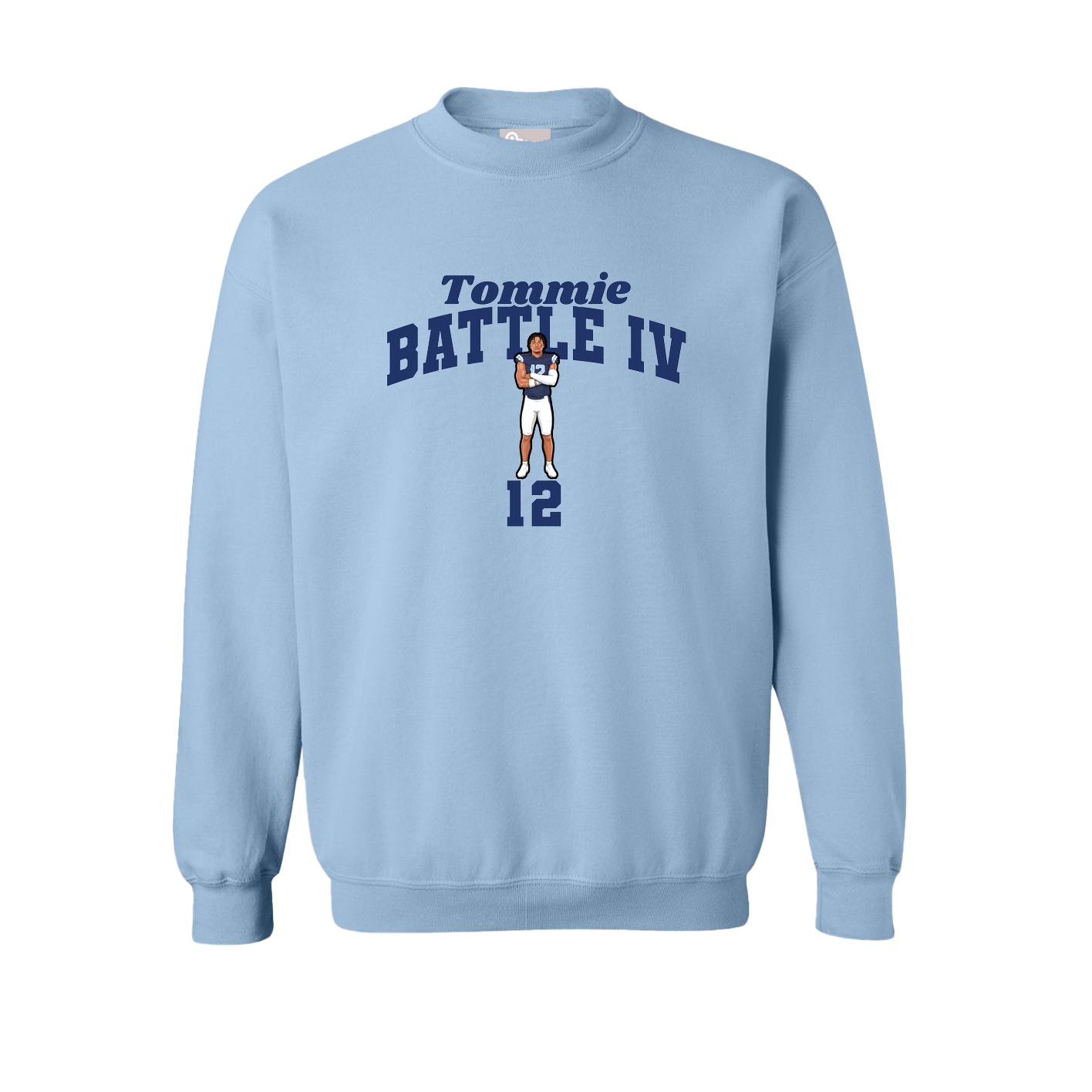 Fleece Crew — Signature Arch in Light Blue