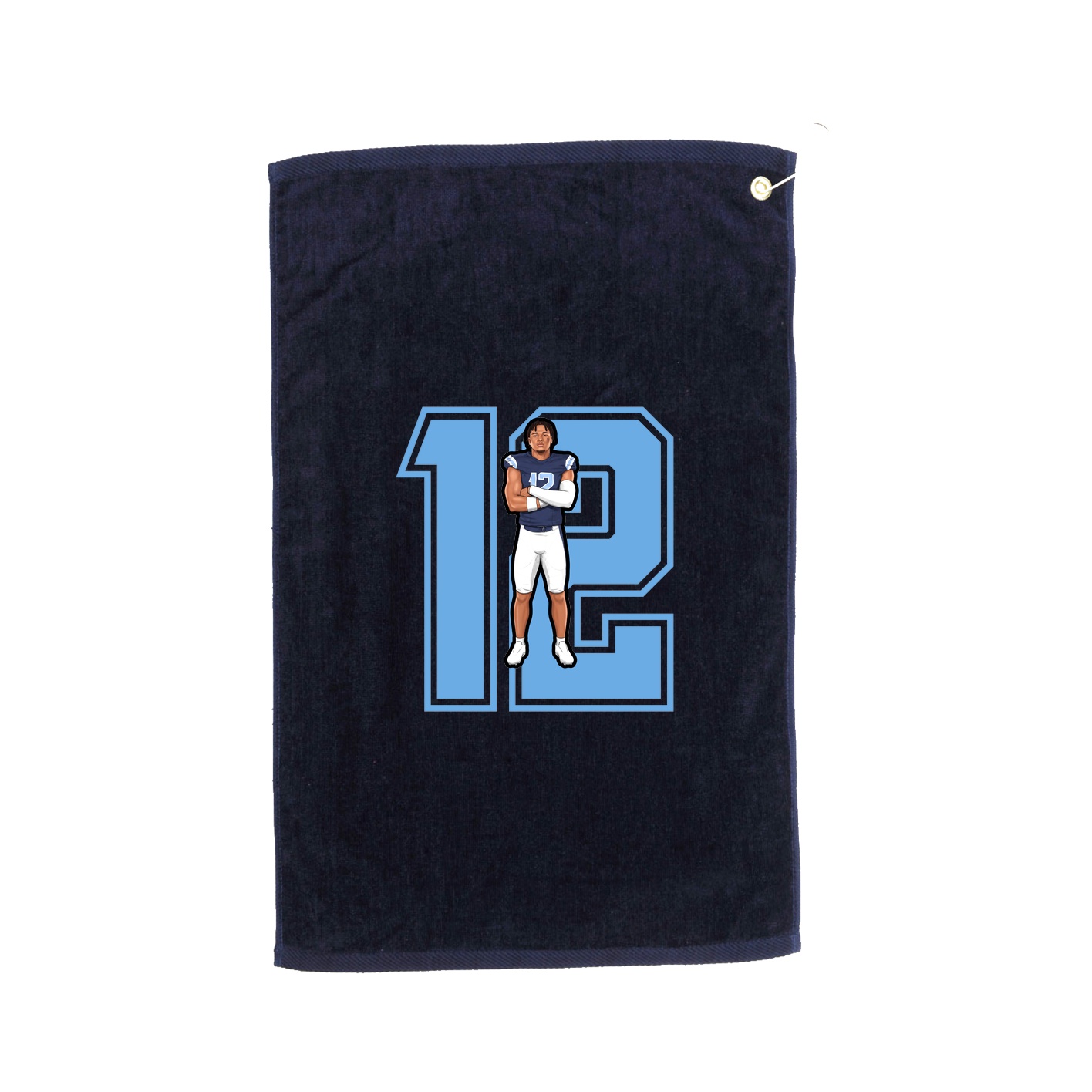 Golf Towel — Number in Navy