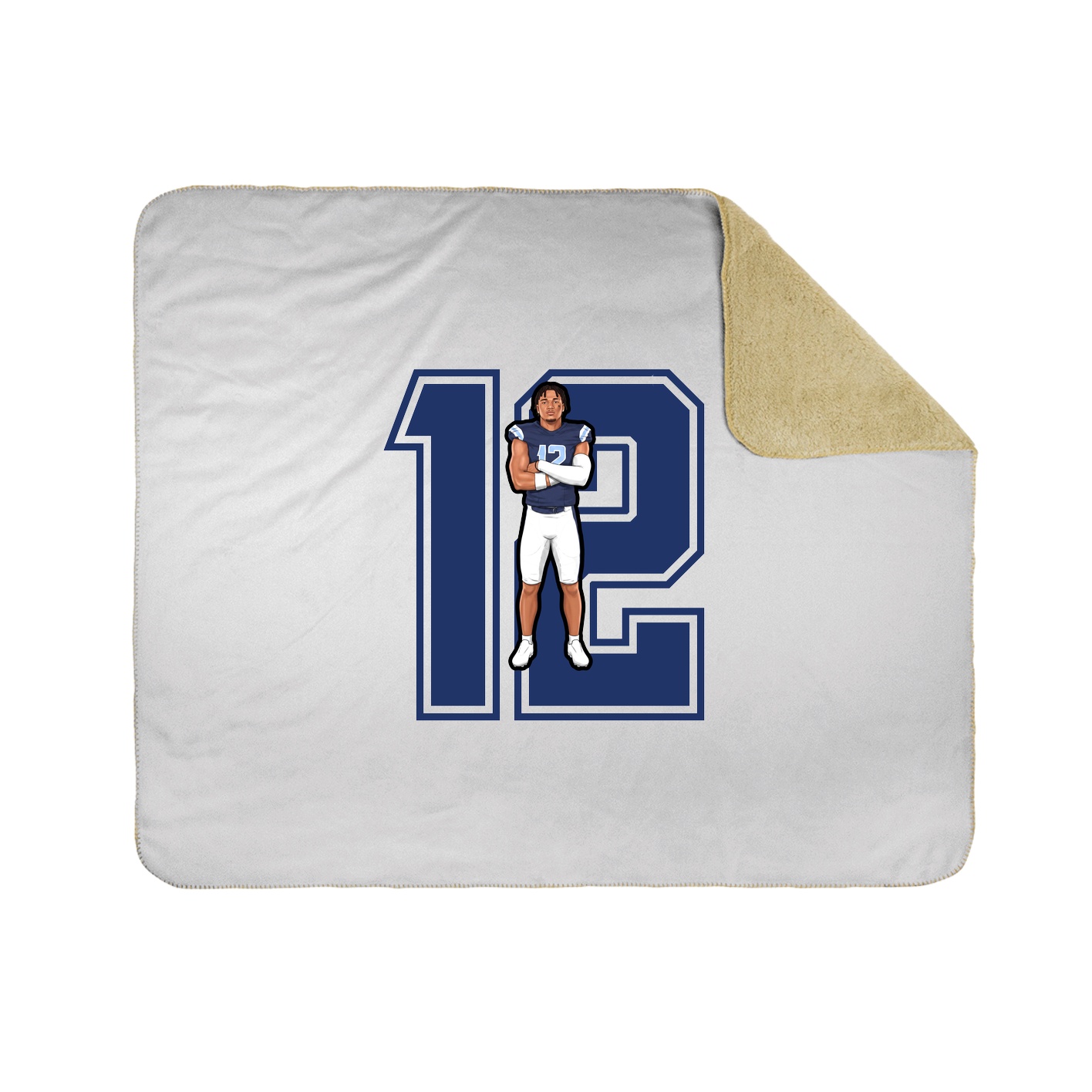 Throw Blanket — Number in White