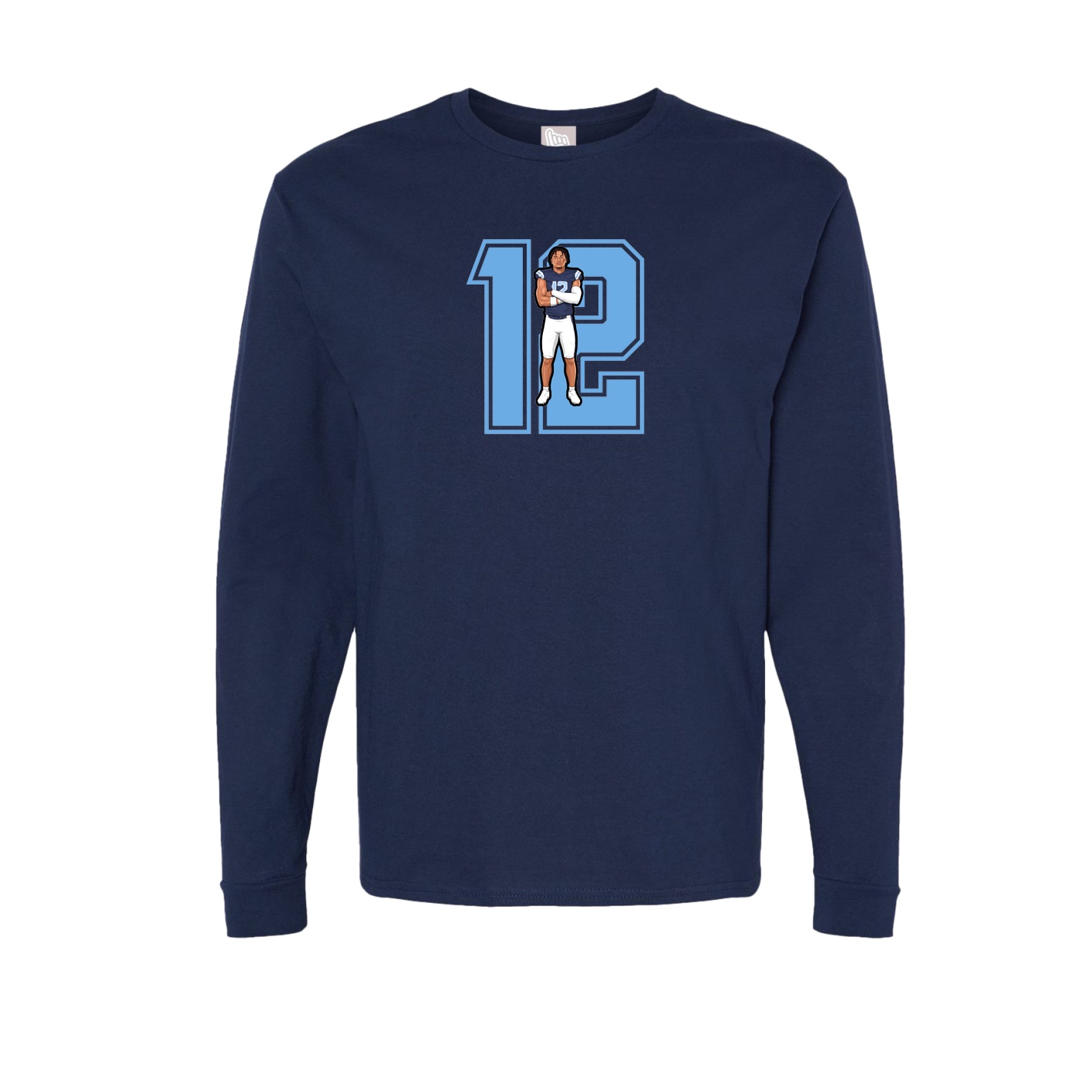 Long Sleeve Tee — Number in Navy