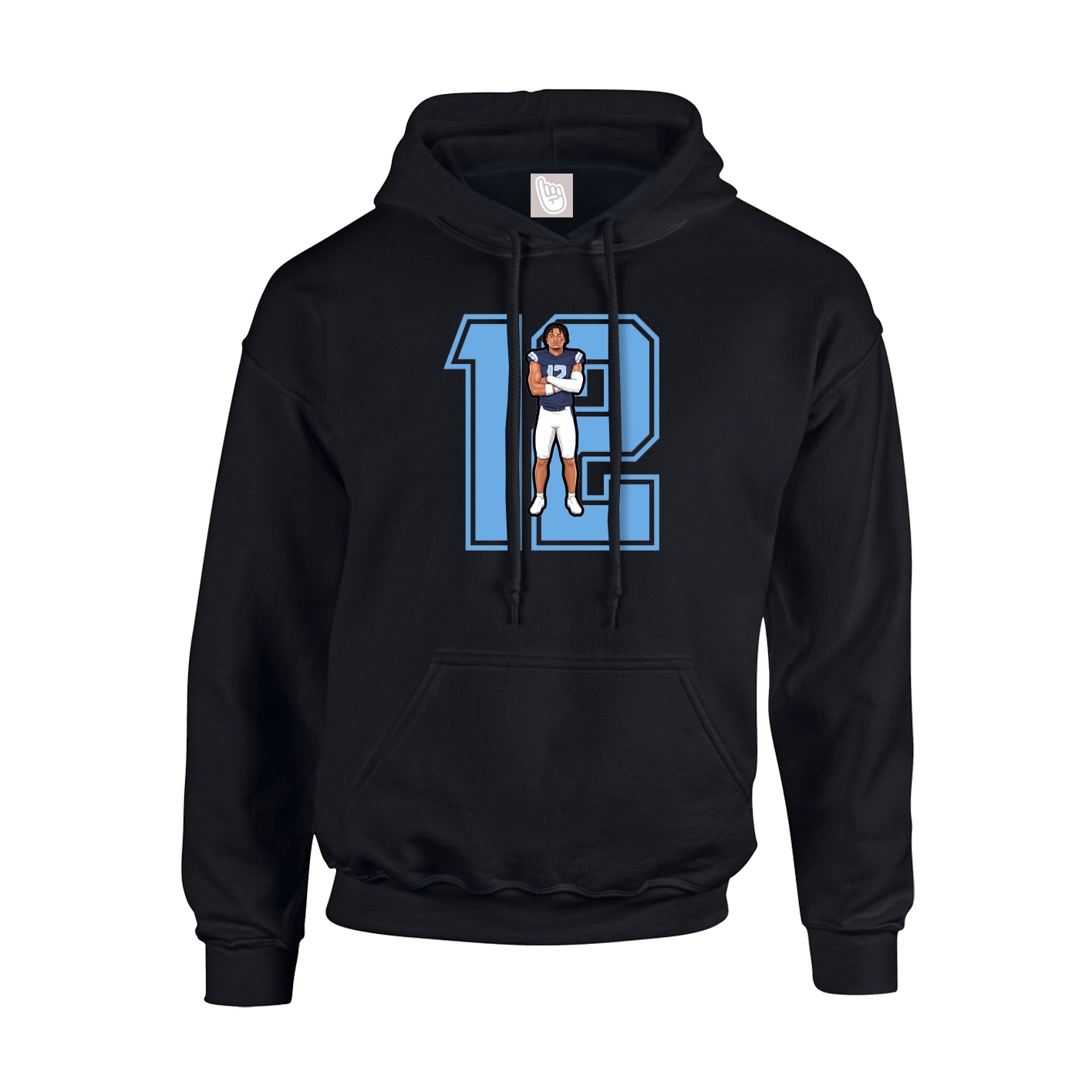 Youth Hoodie — Number in Black
