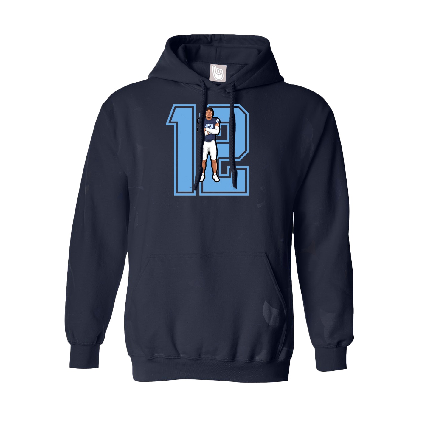 Youth Hoodie — Number in Navy