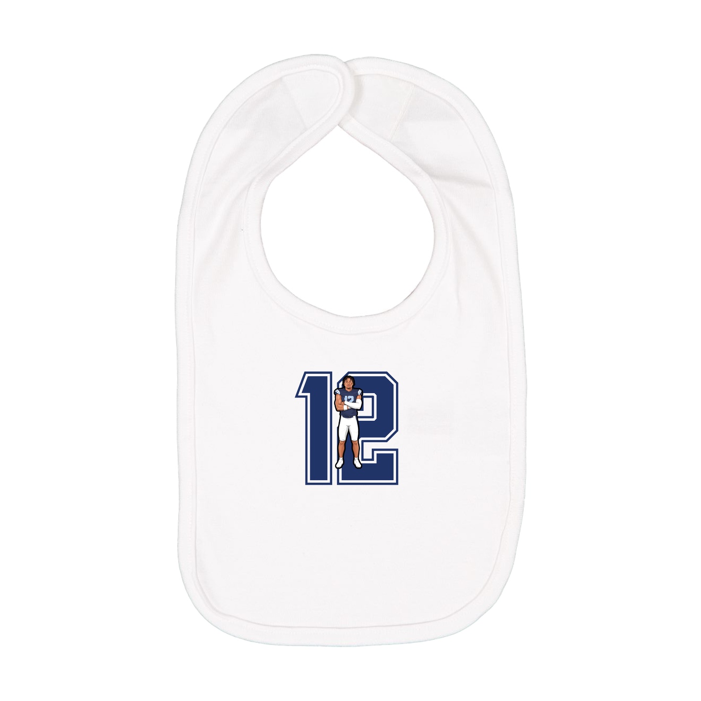 Infant Bib — Number in White