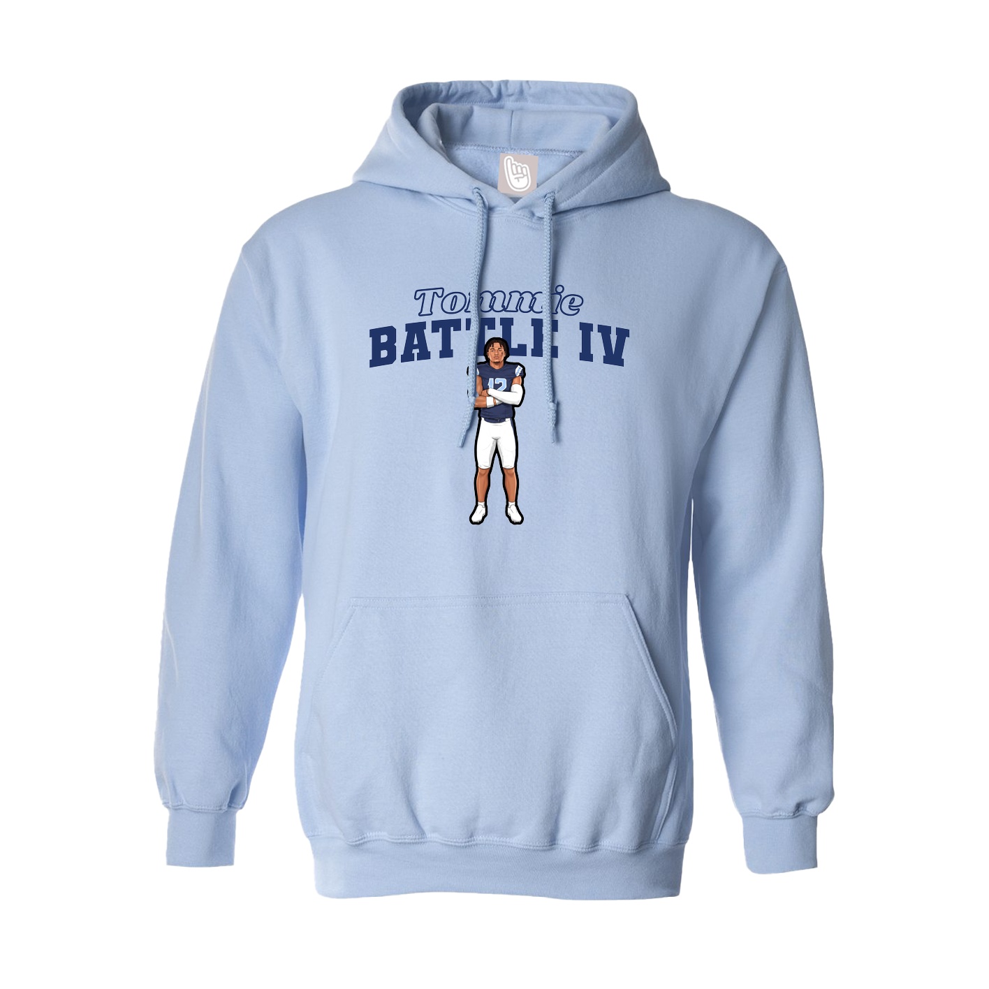 Hoodie — Name Arch in Light Blue
