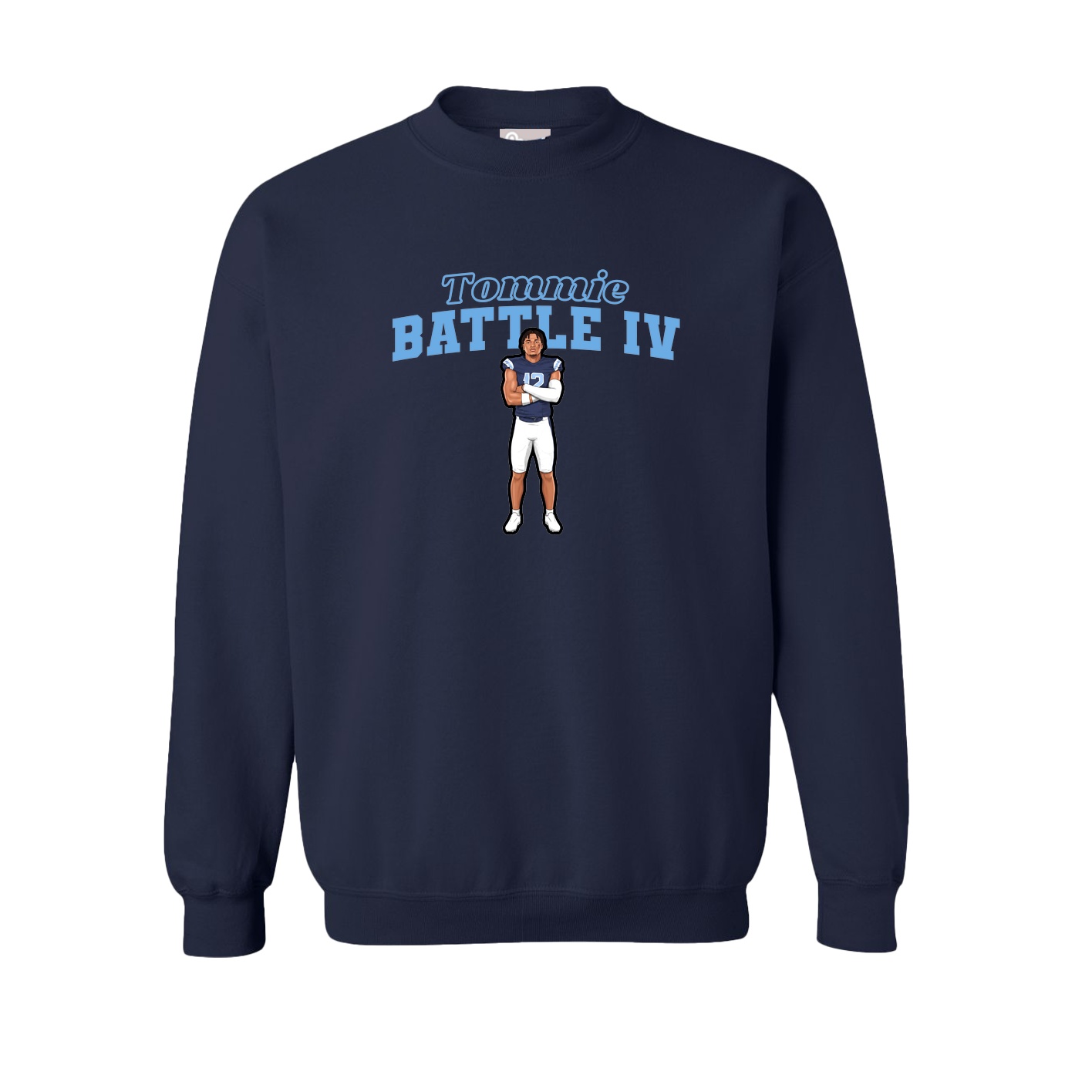 Fleece Crew — Name Arch in Navy
