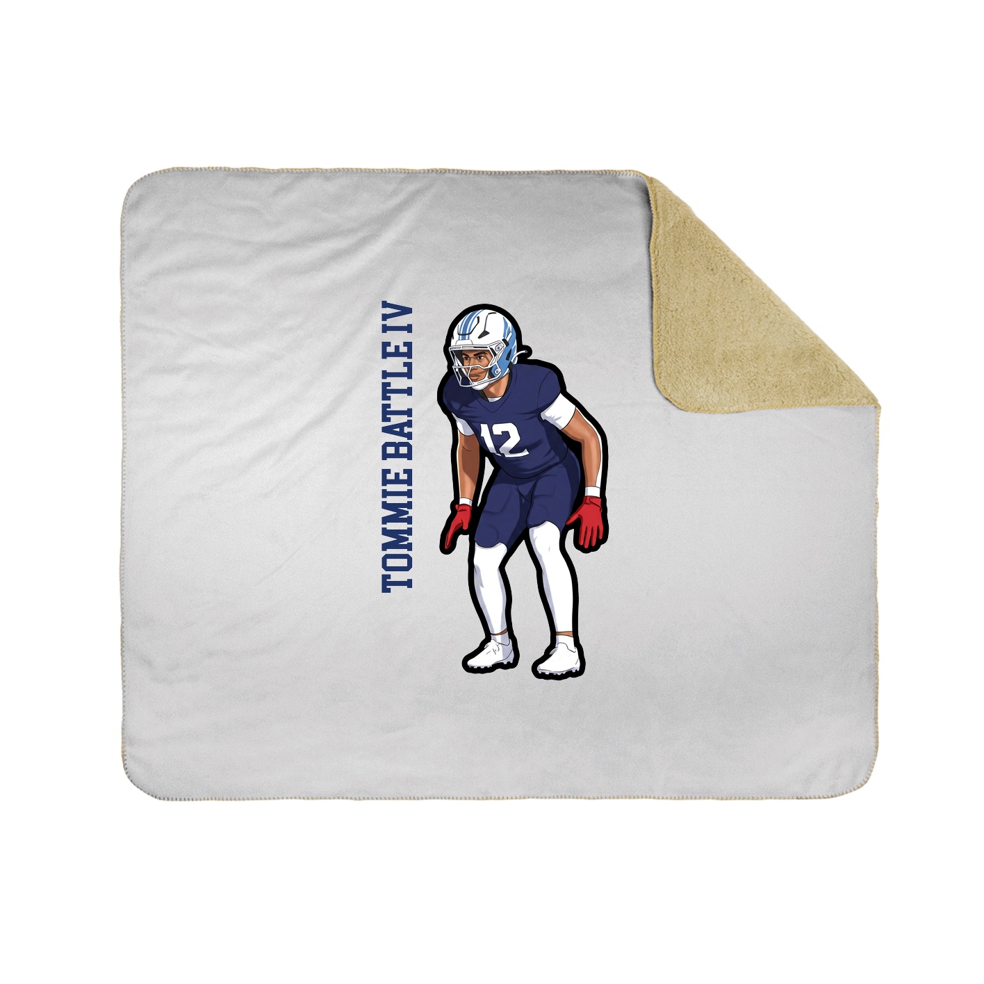 Throw Blanket — Name Vertical in White