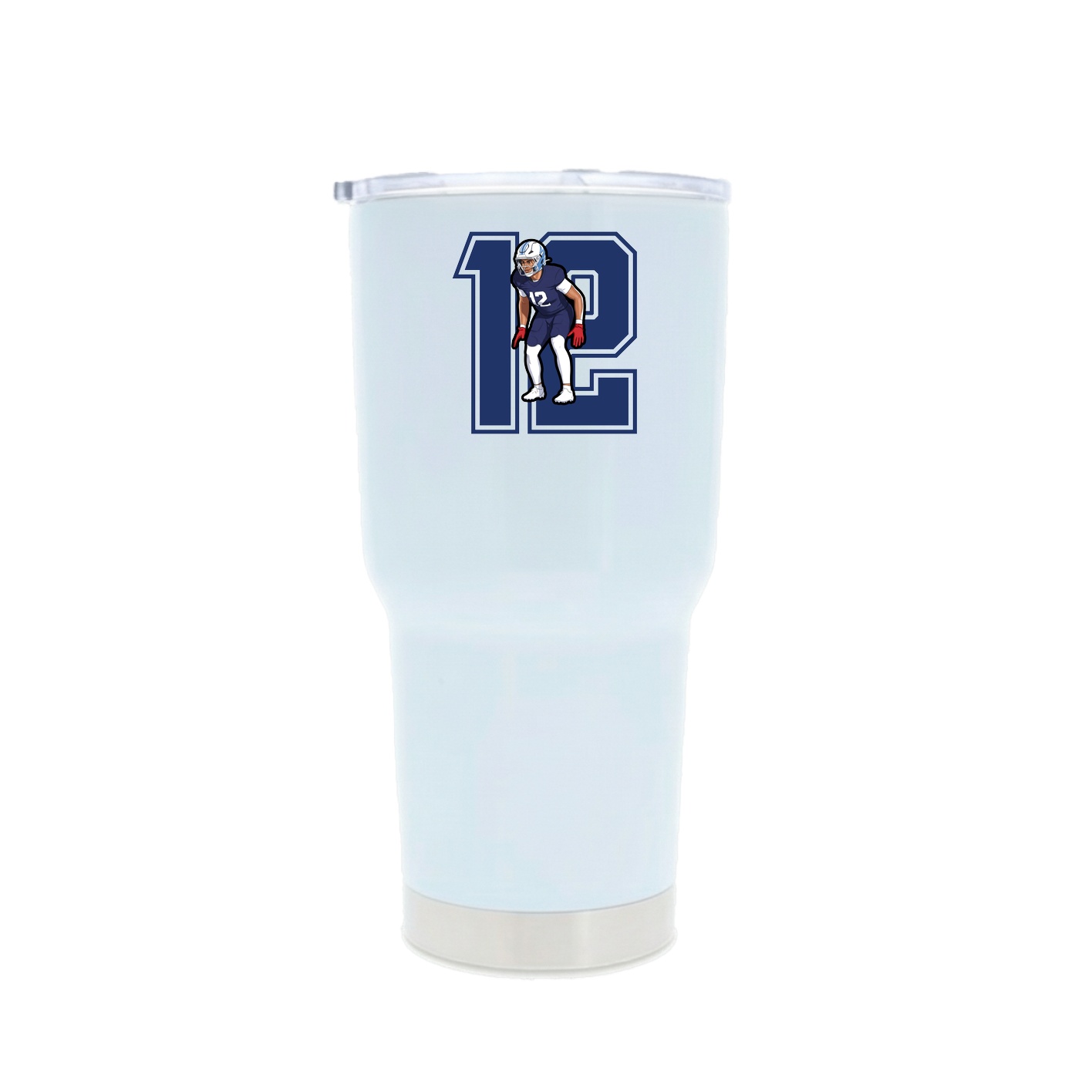 30oz Stainless Steel Tumbler — Number in White