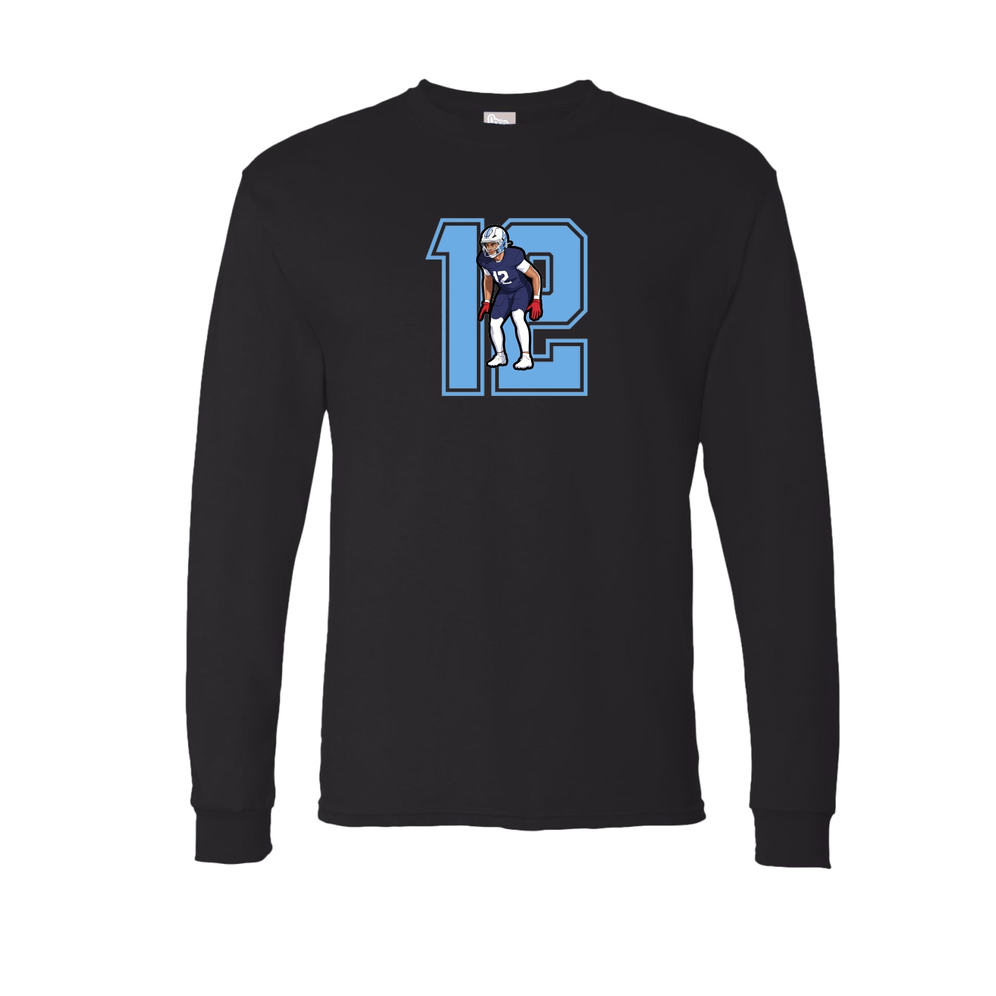 Long Sleeve Tee — Number in Black