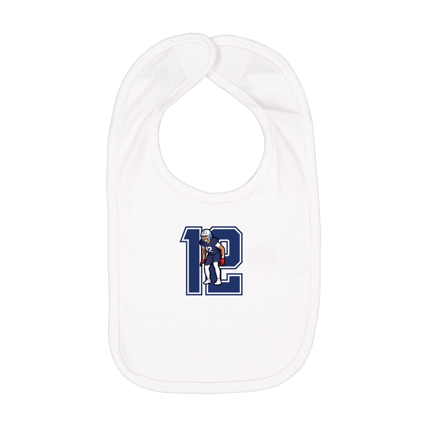 Infant Bib — Number in White