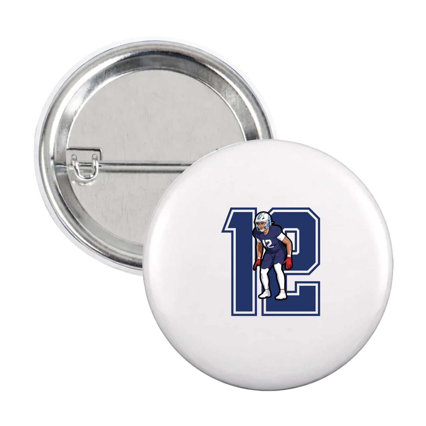 Game Day Button — Number in White