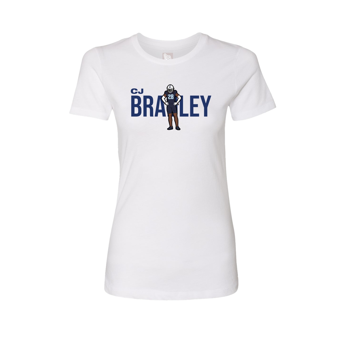 Fitted Women's Tee — Player Name in White