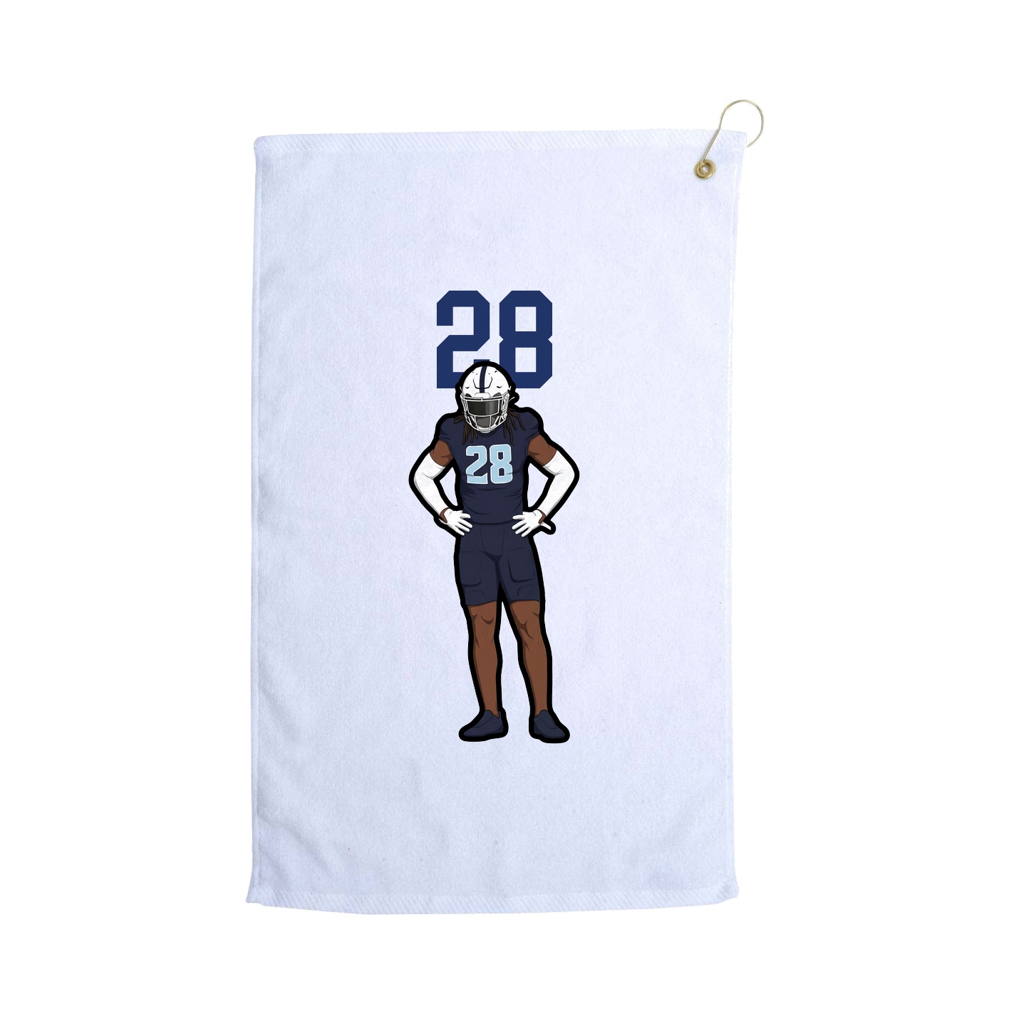Golf Towel — Number Top in White