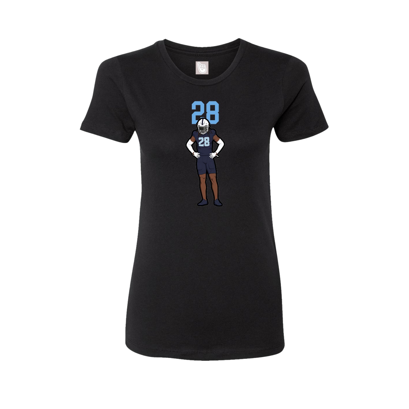 Fitted Women's Tee — Number Top in Black
