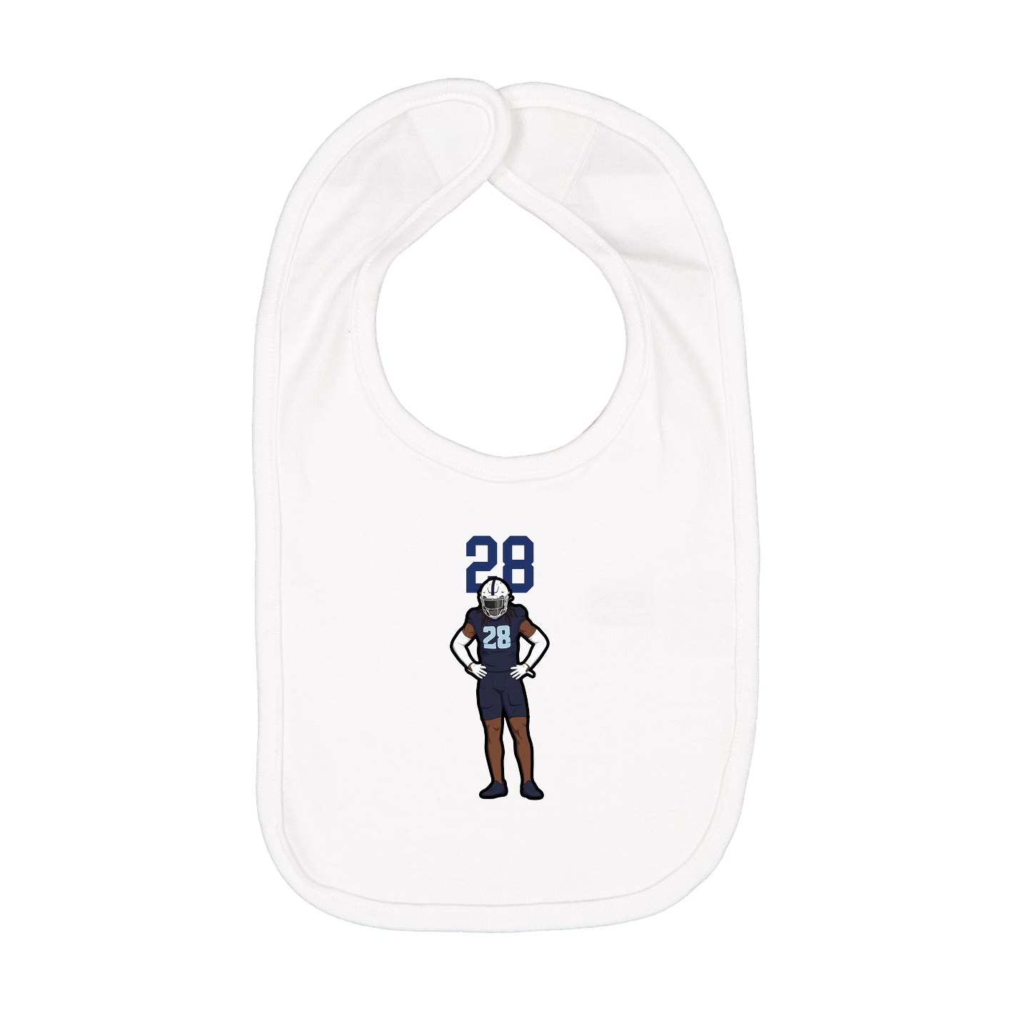 Infant Bib — Number Top in White