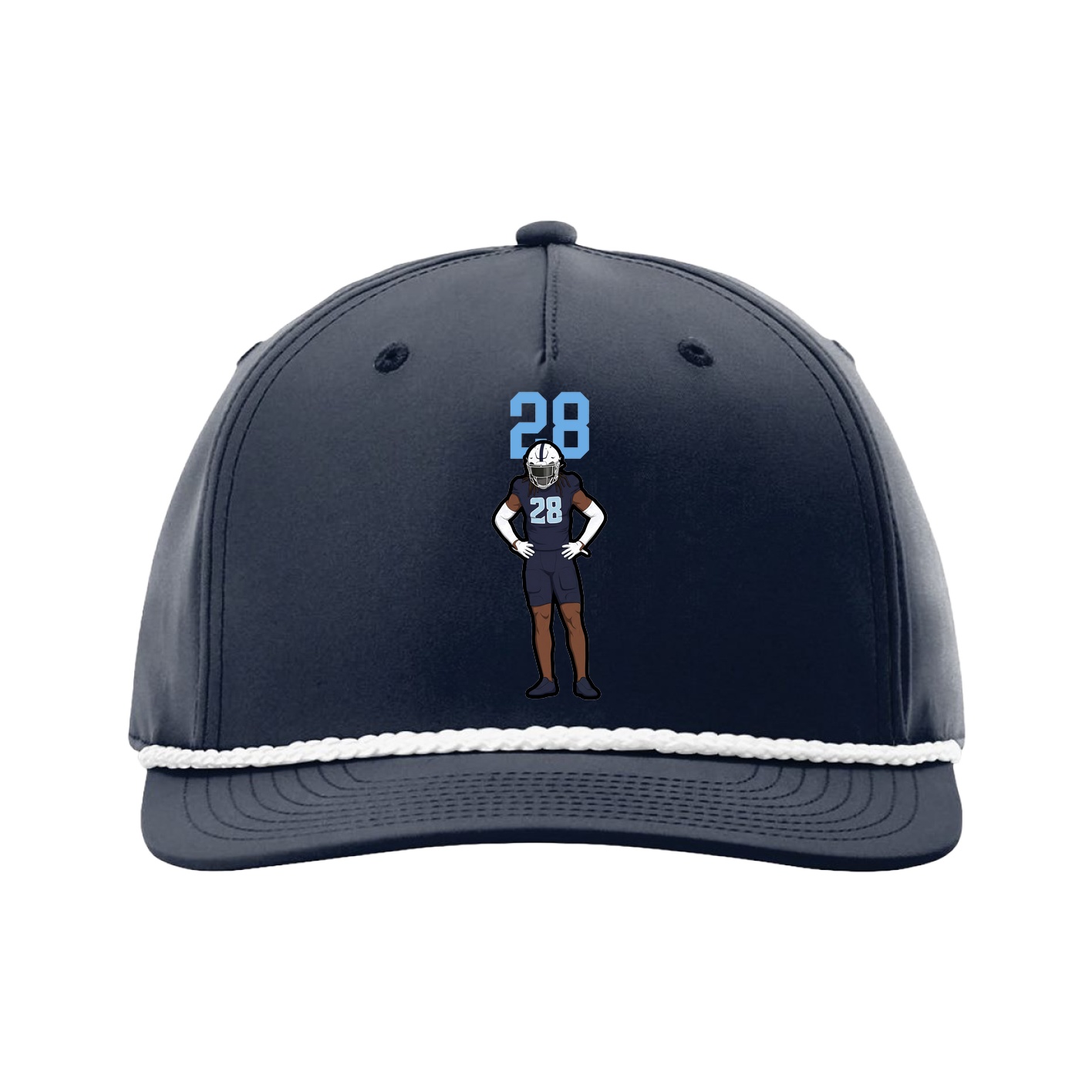Five-Panel Classic Rope Cap — Number Top in Navy