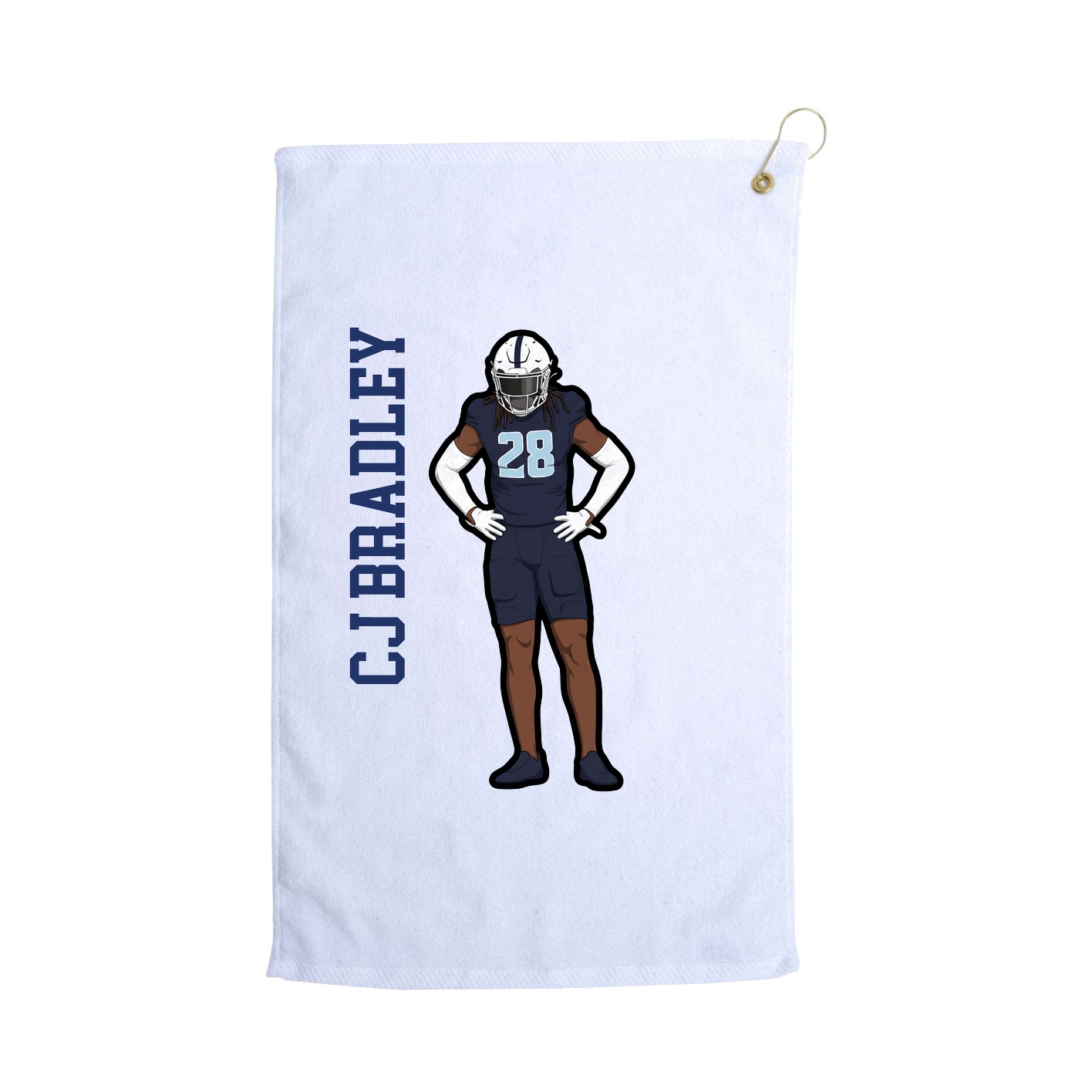 Golf Towel — Name Vertical in White