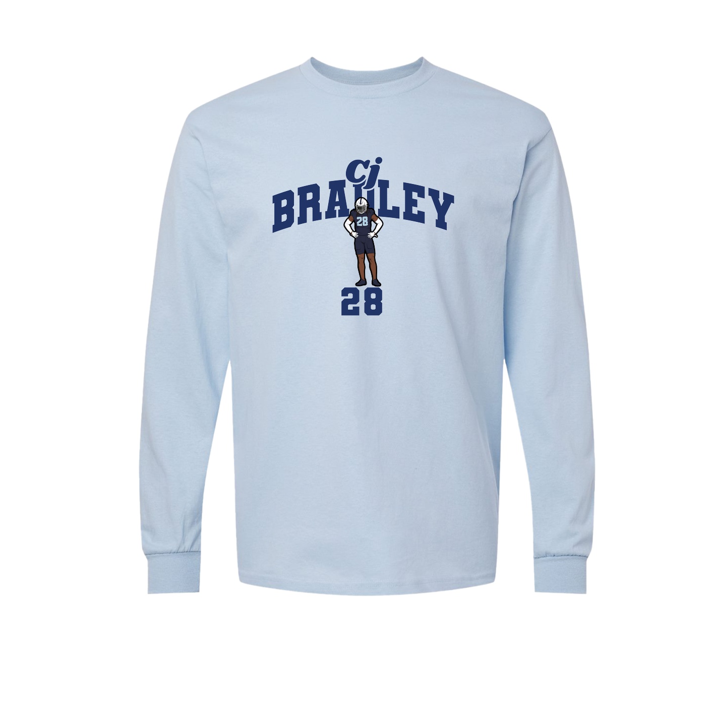 Long Sleeve Tee — Signature Arch in Light Blue
