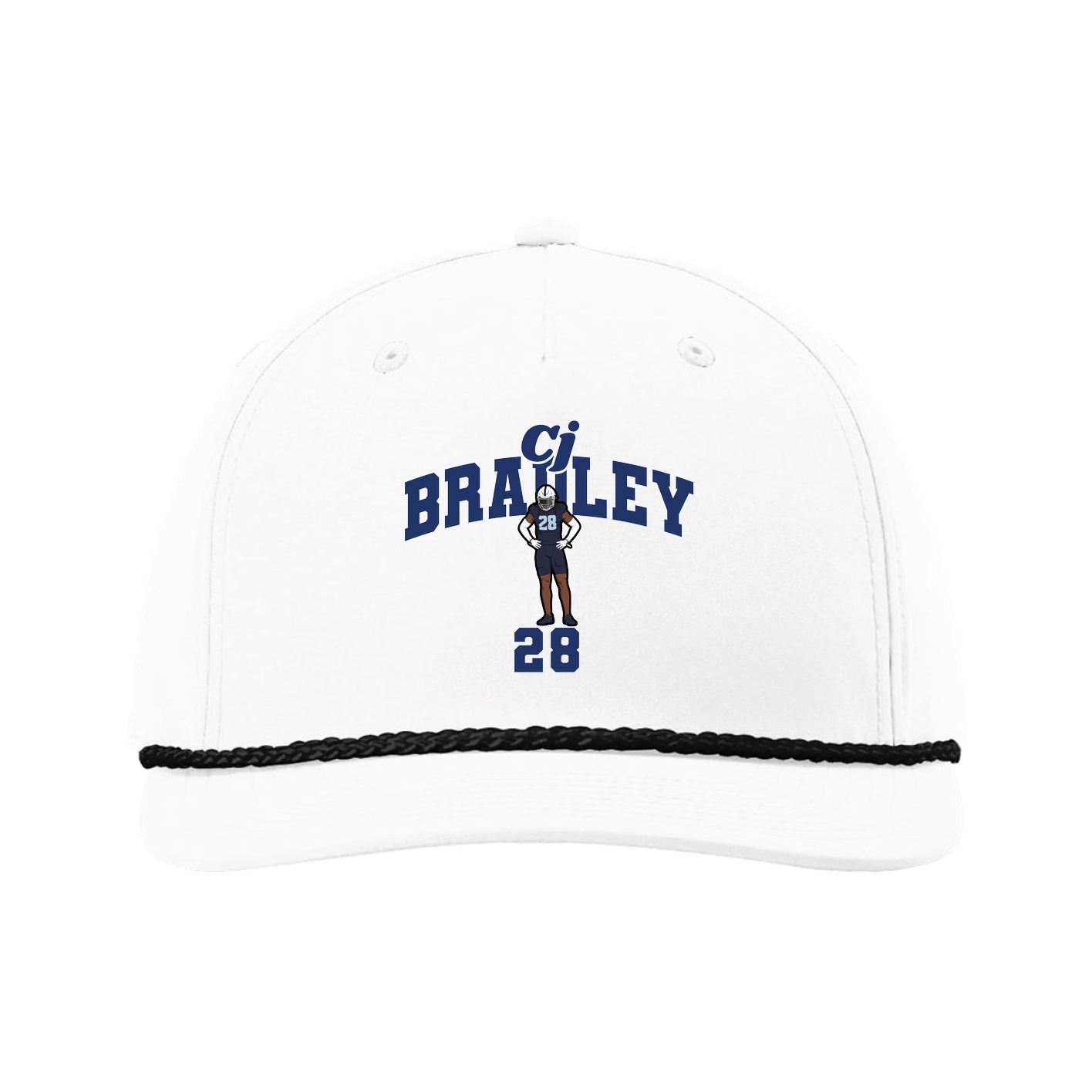 Five-Panel Classic Rope Cap — Signature Arch in White
