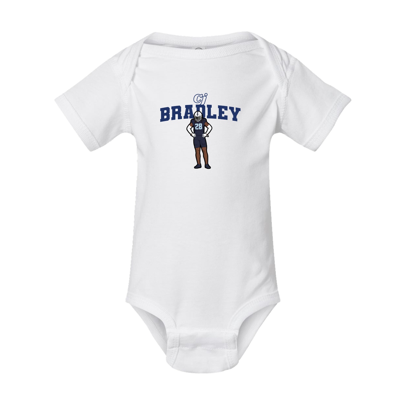 Baby Onesie — Name Arch in White