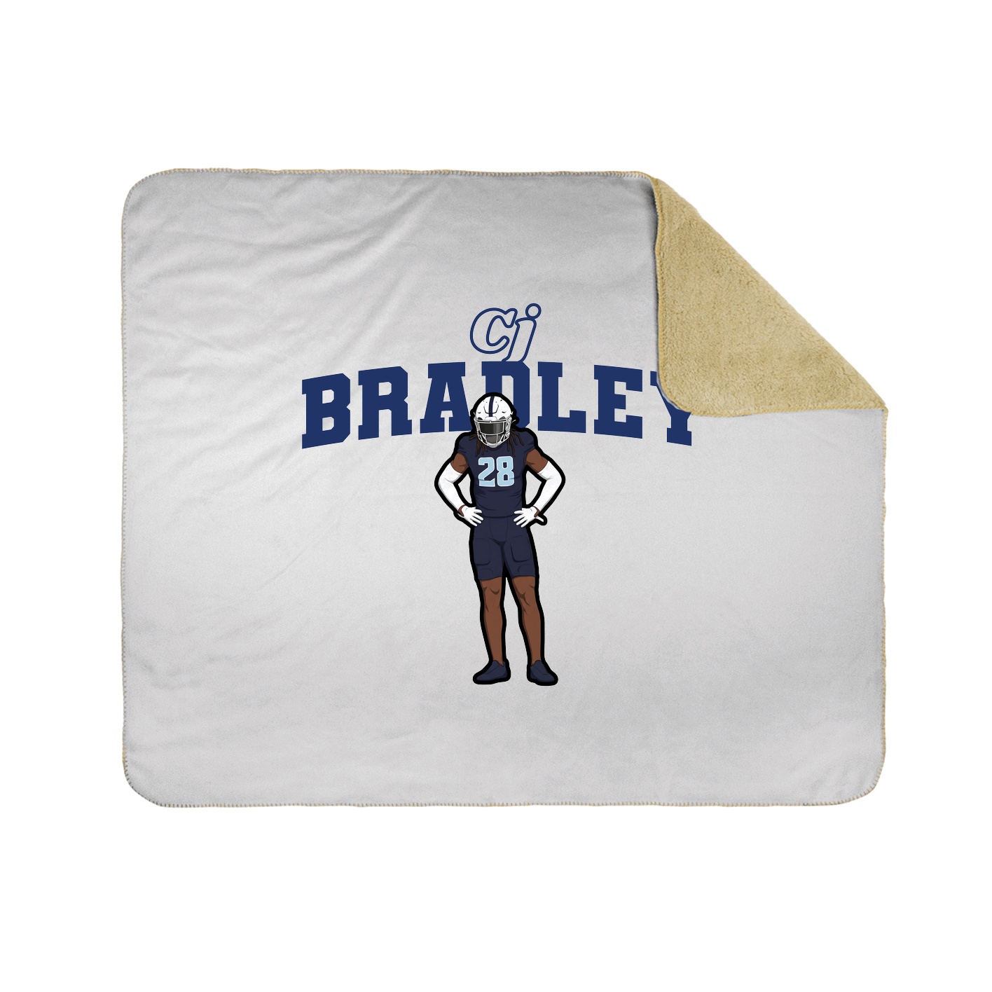 Throw Blanket — Name Arch in White
