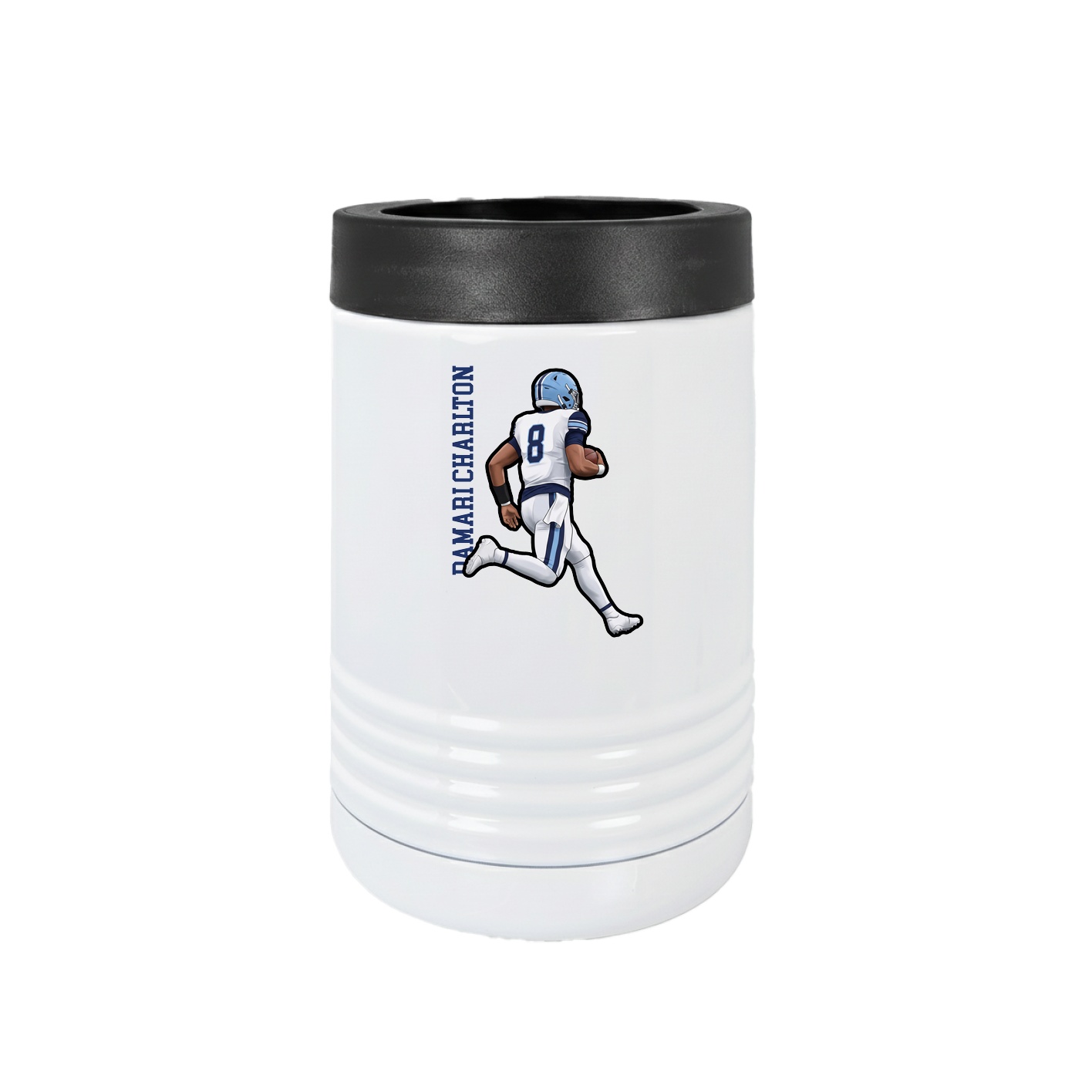 Beverage Holder — Name Vertical in White