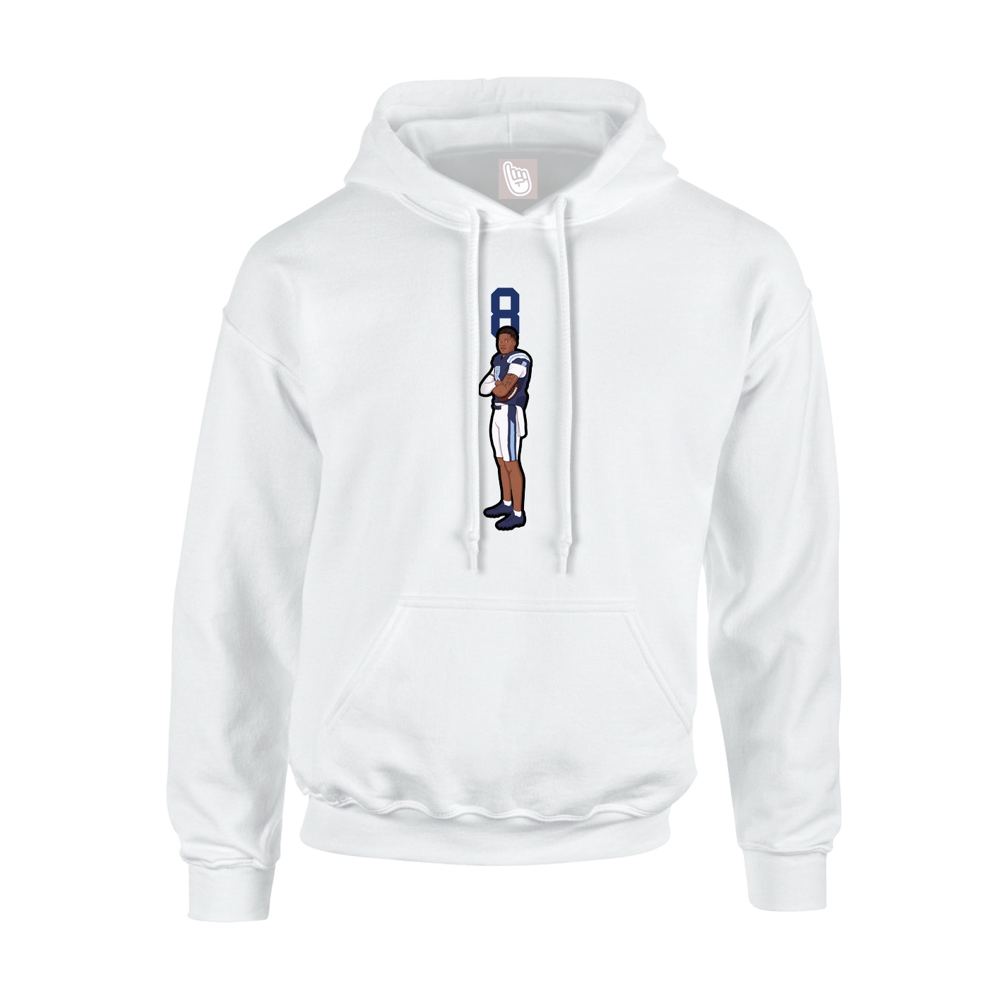 Youth Hoodie — Number Top in White
