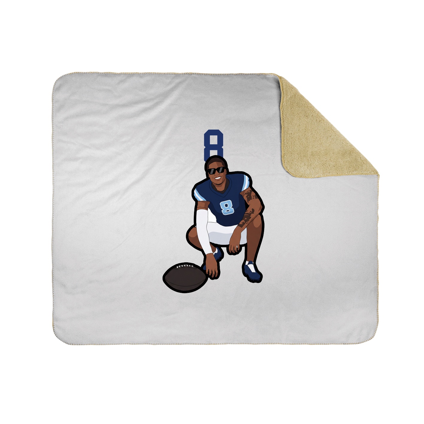 Throw Blanket — Number Top in White