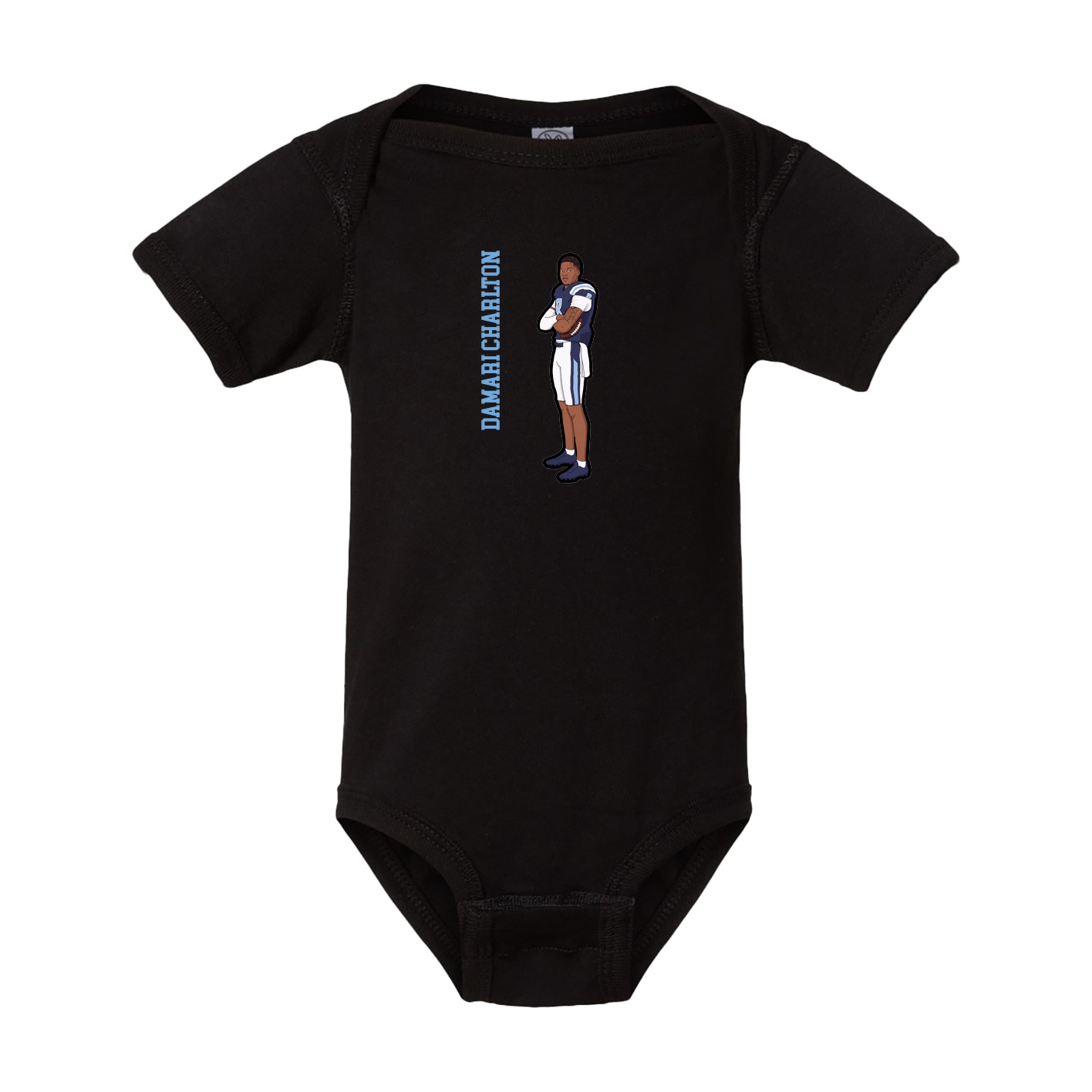 Baby Onesie — Name Vertical in Black
