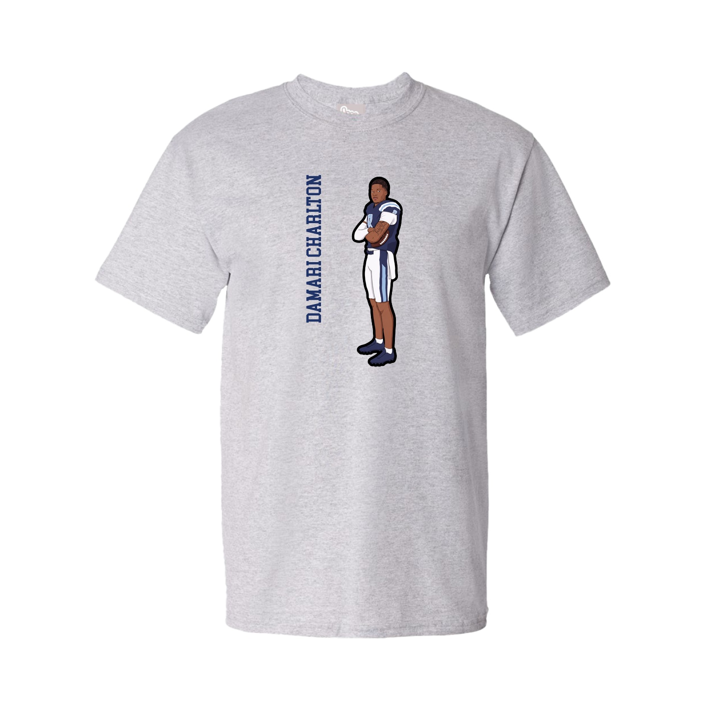 Tee — Name Vertical in Grey