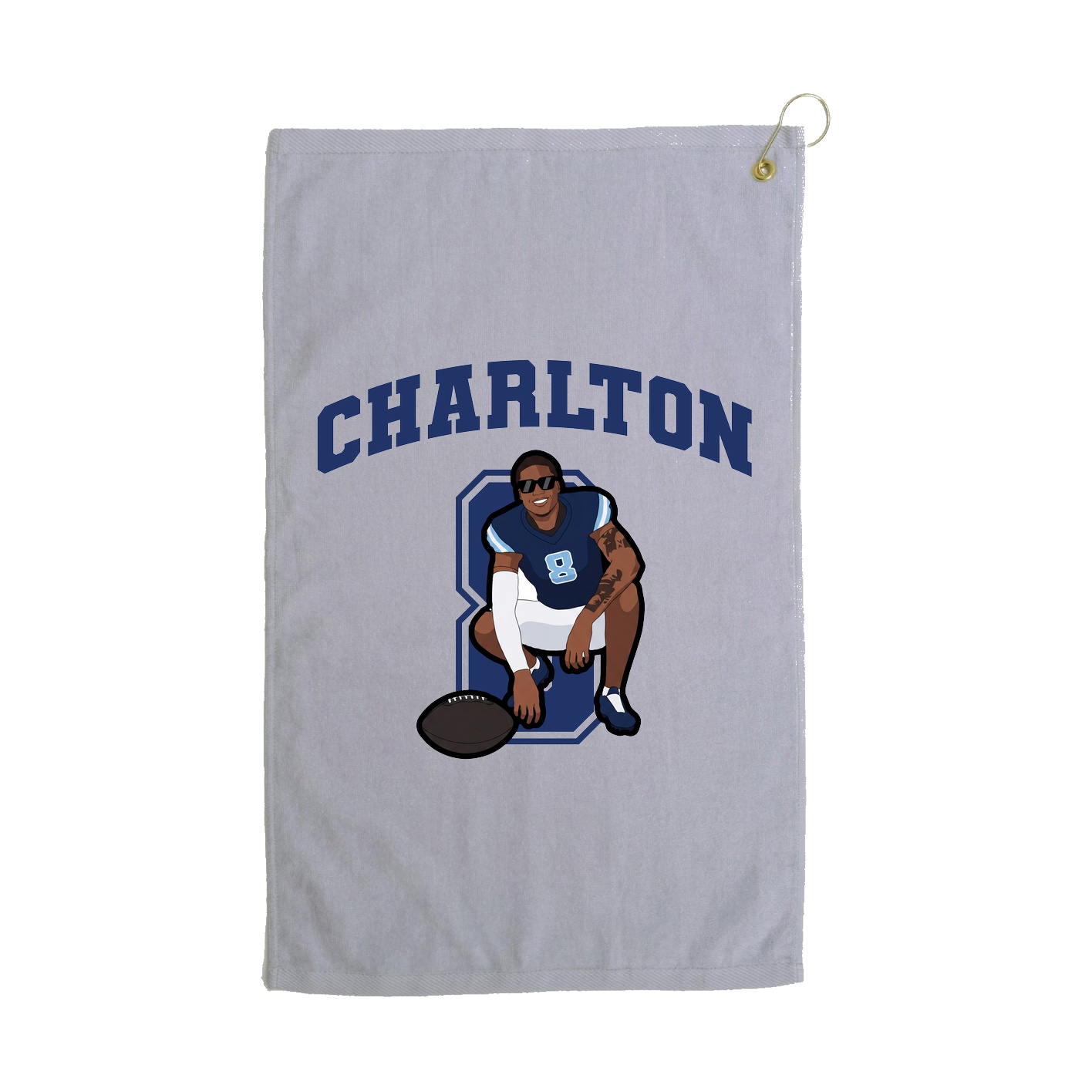 Golf Towel — Number in Grey
