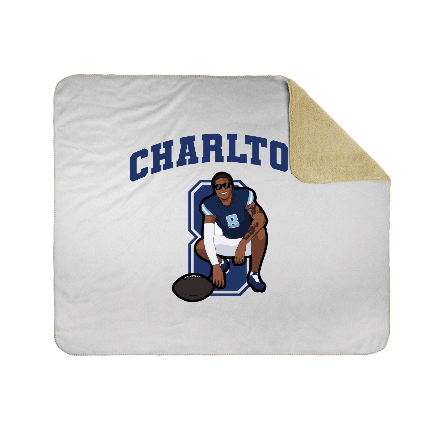 Throw Blanket — Number in White