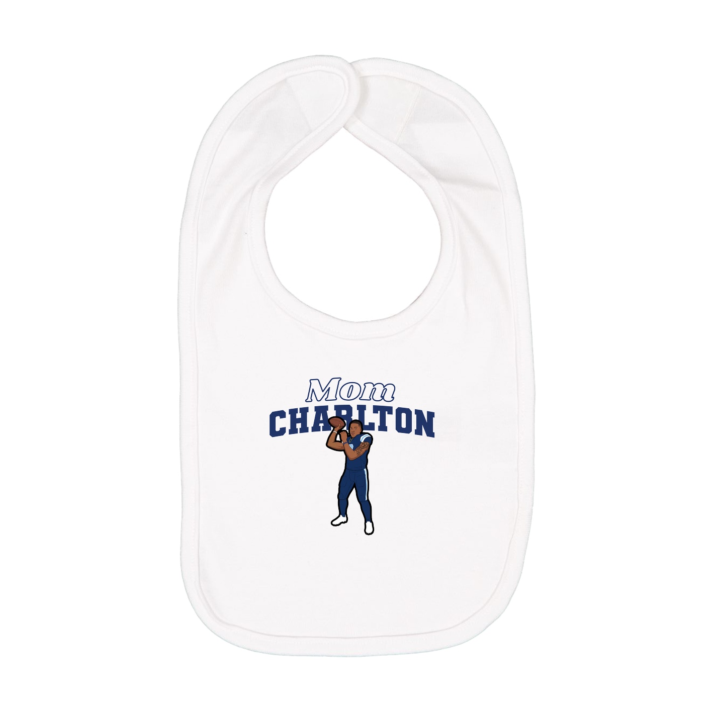 Infant Bib — Mothers Day Block in White