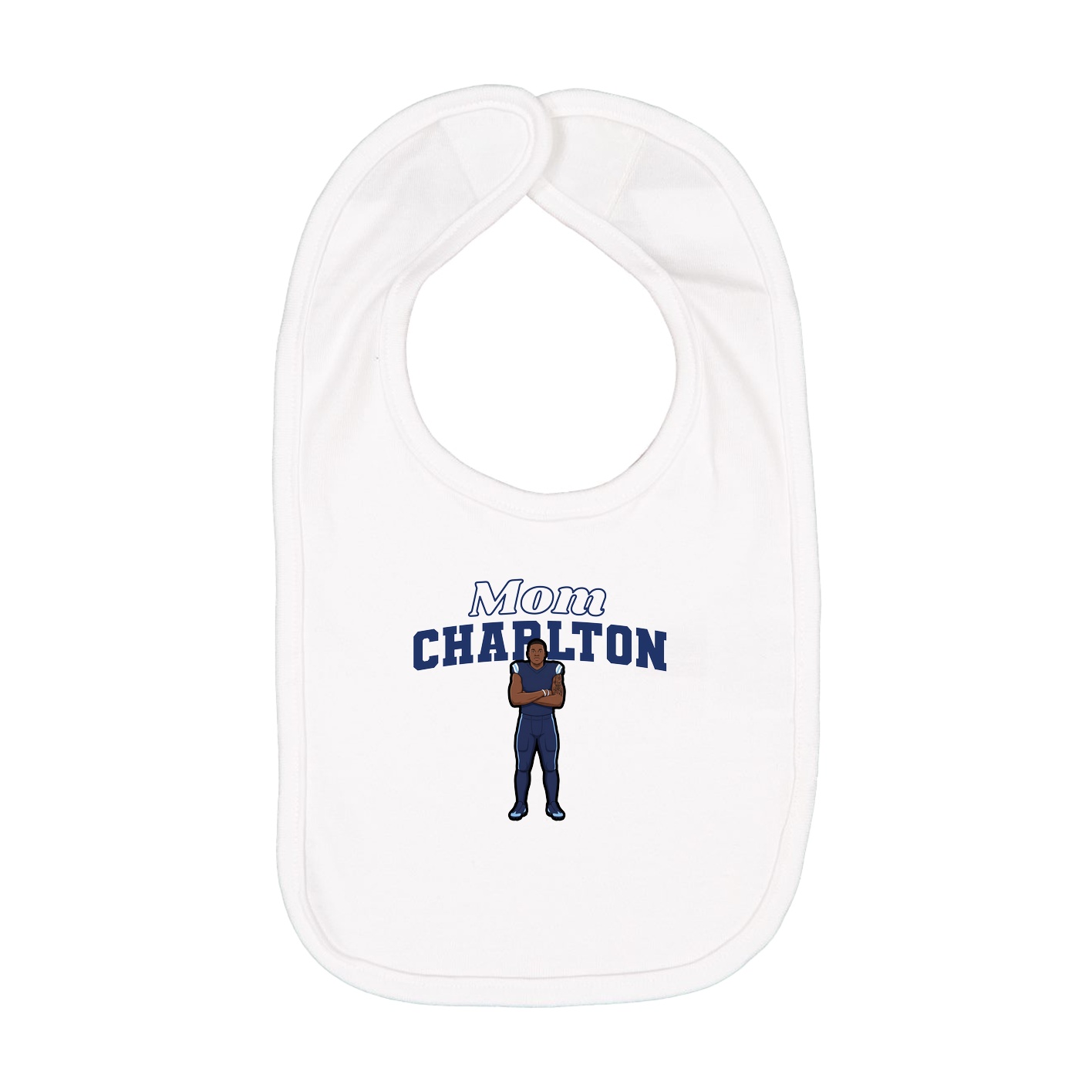 Infant Bib — Mothers Day Block in White