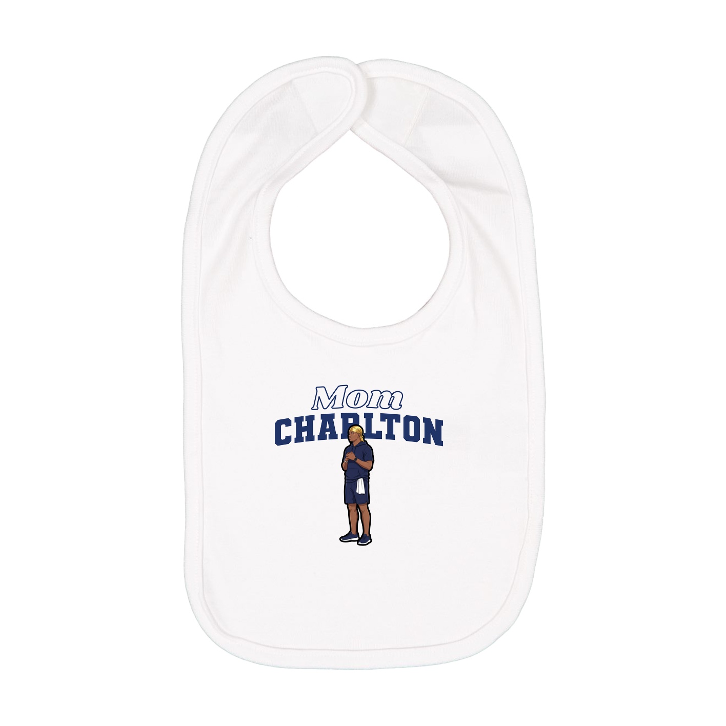 Infant Bib — Mothers Day Block in White