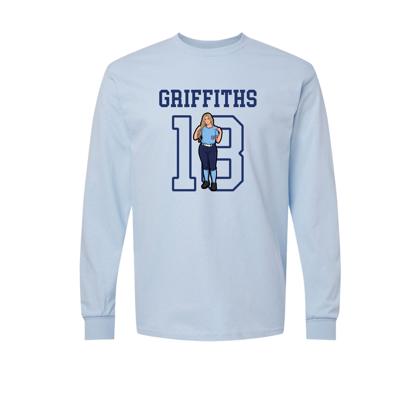 Long Sleeve Tee — Shirsey in Light Blue