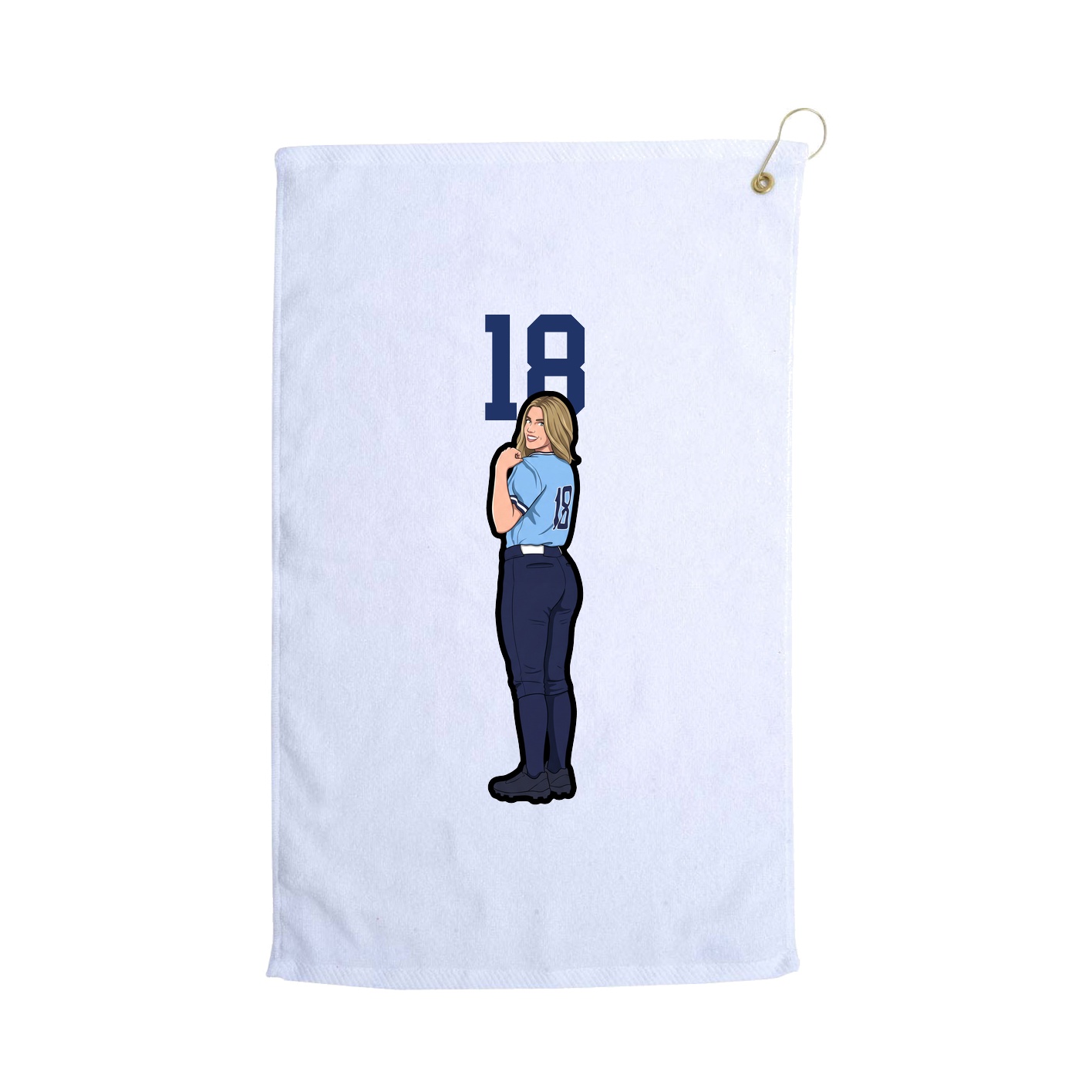 Golf Towel — Number Top in White