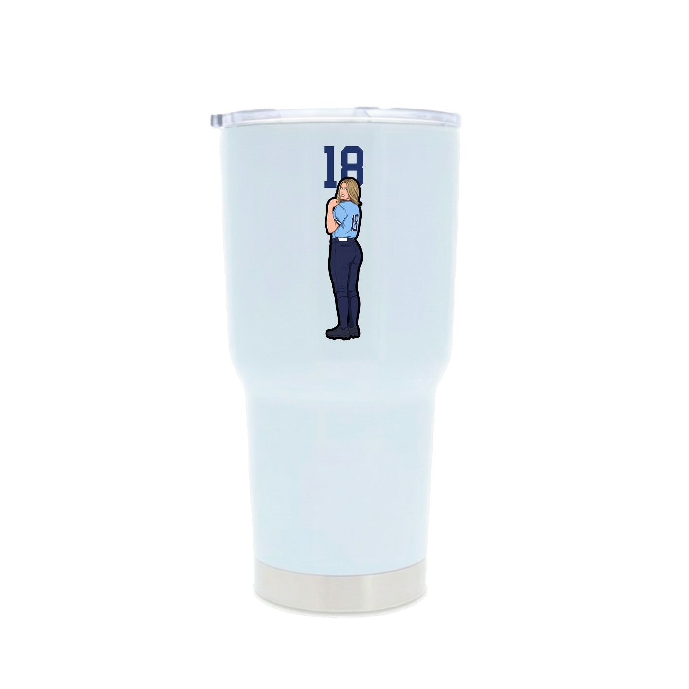30oz Stainless Steel Tumbler — Number Top in White