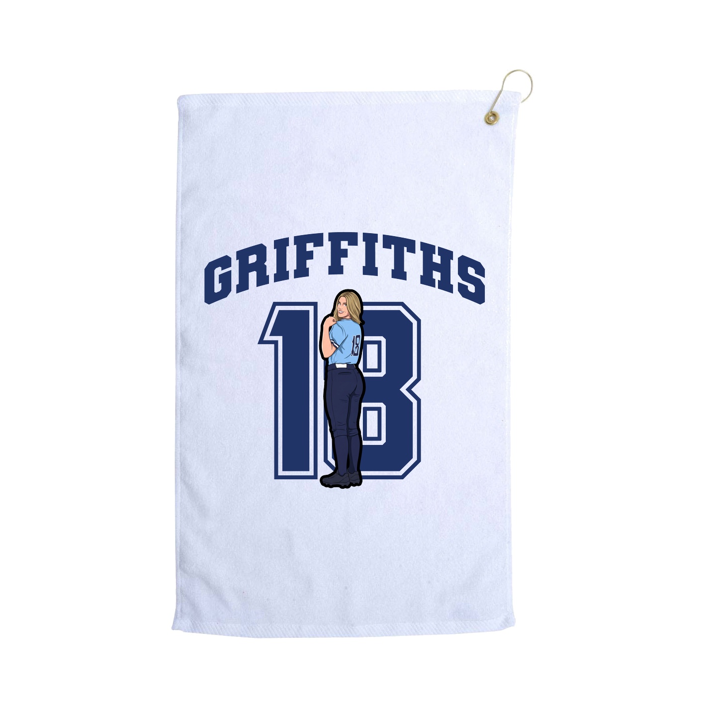 Golf Towel — Number in White
