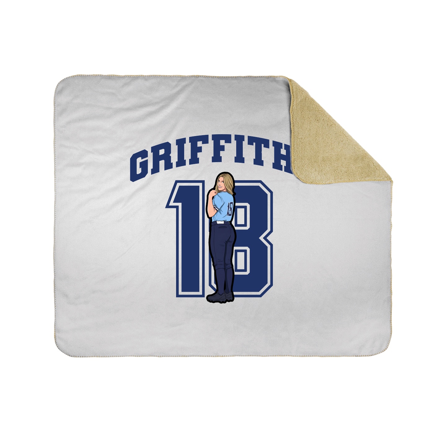 Throw Blanket — Number in White