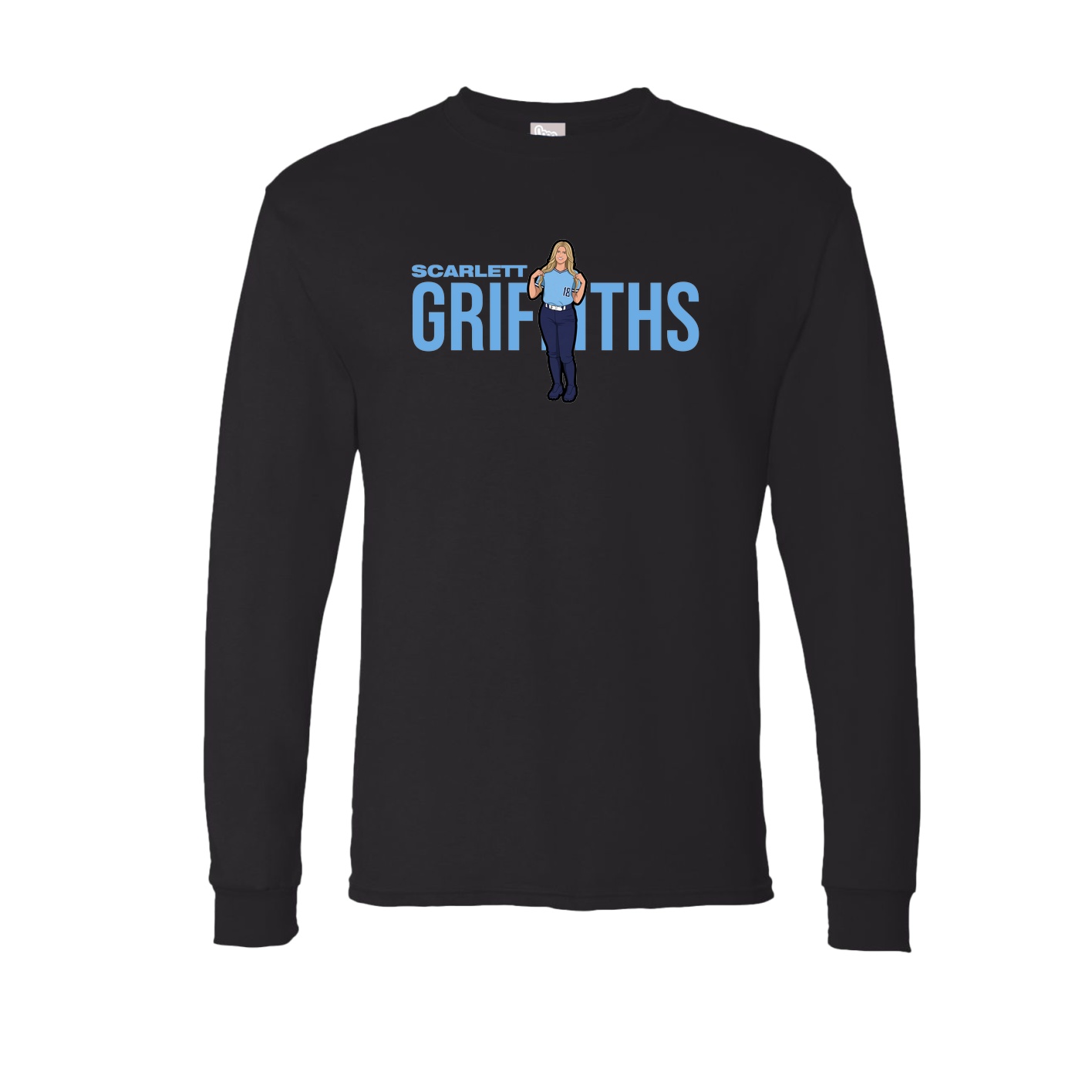 Long Sleeve Tee — Player Name in Black