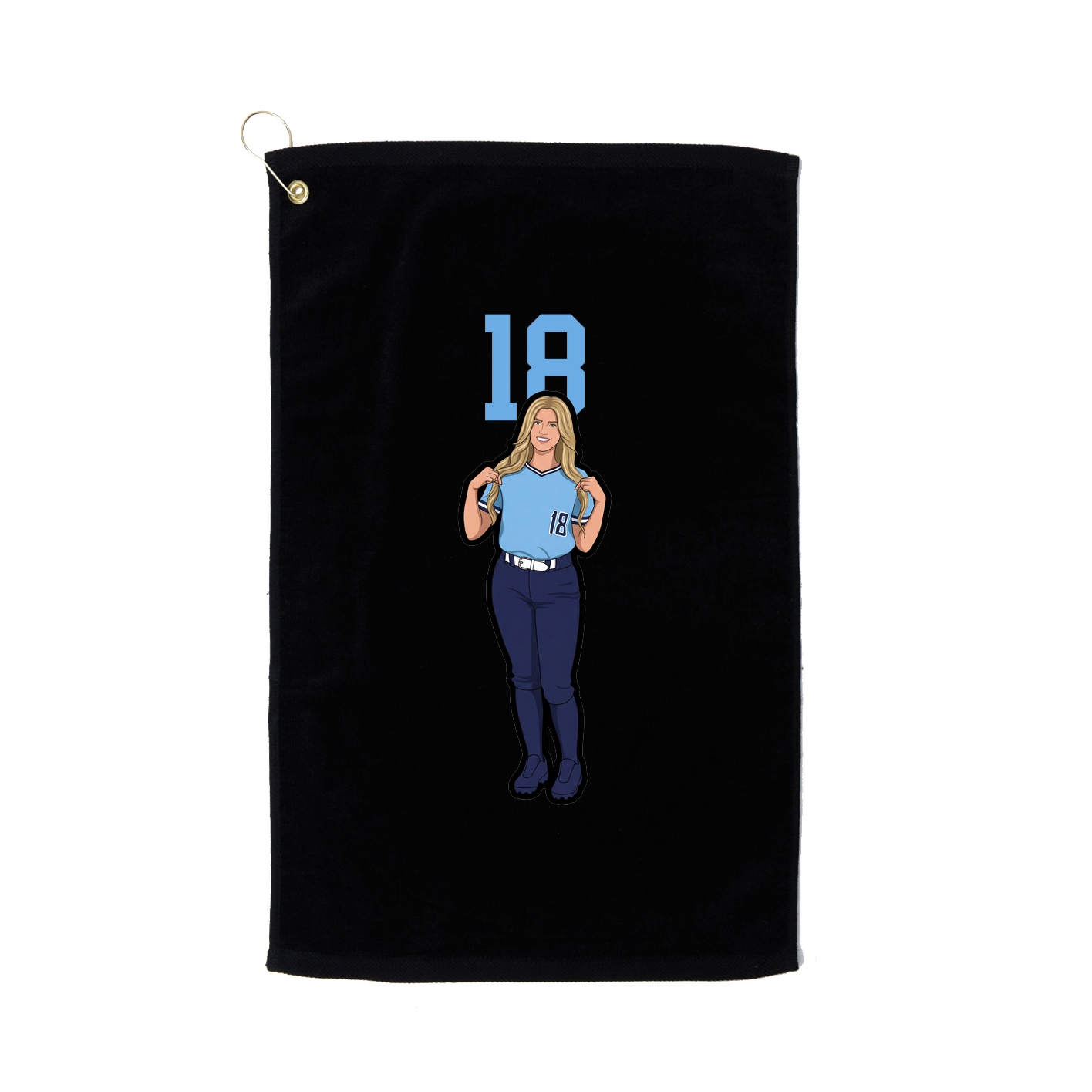 Golf Towel — Number Top in Black