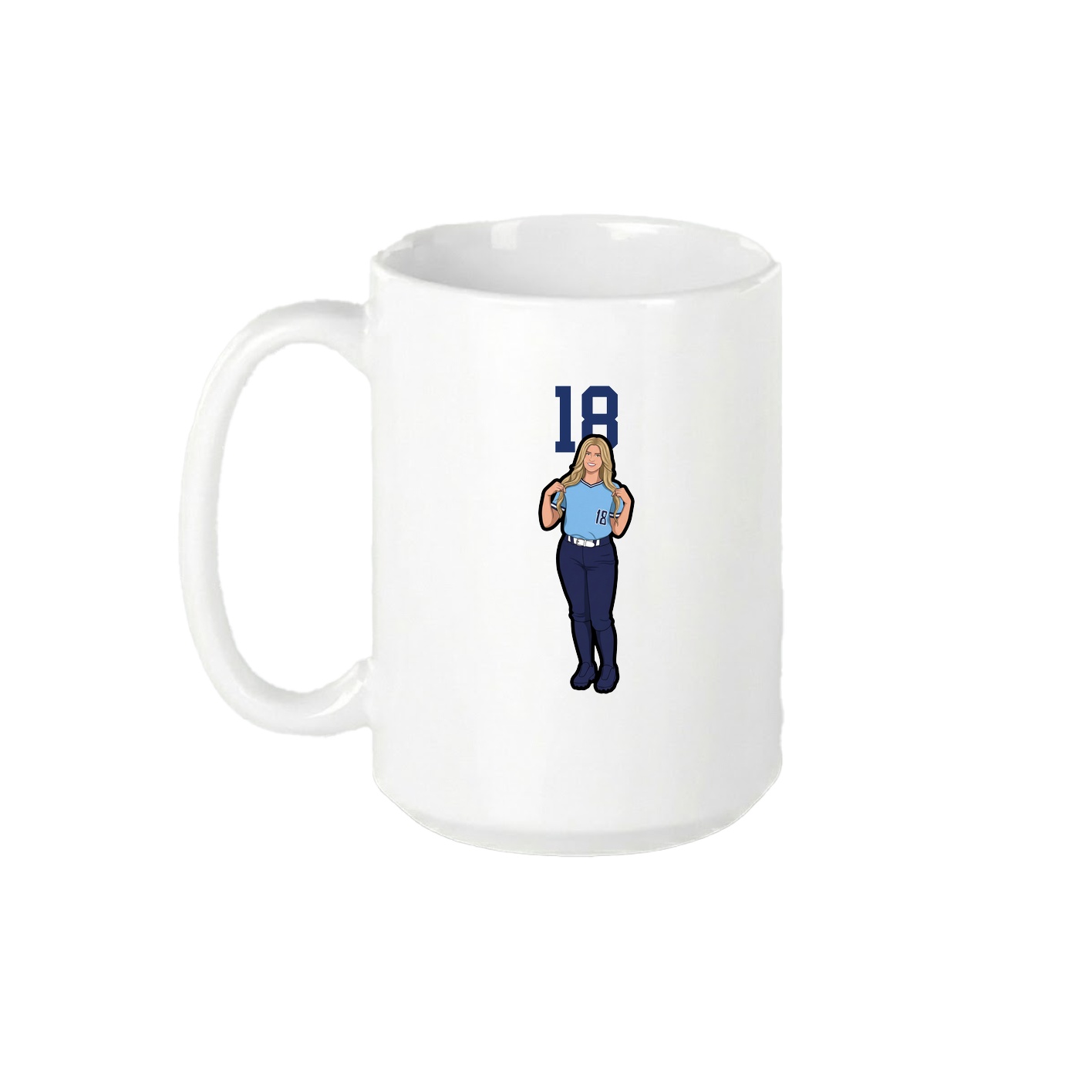 15oz Coffee Mug — Number Top in White
