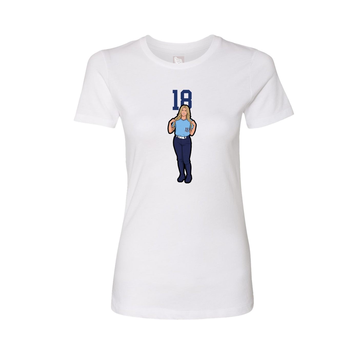 Fitted Women's Tee — Number Top in White