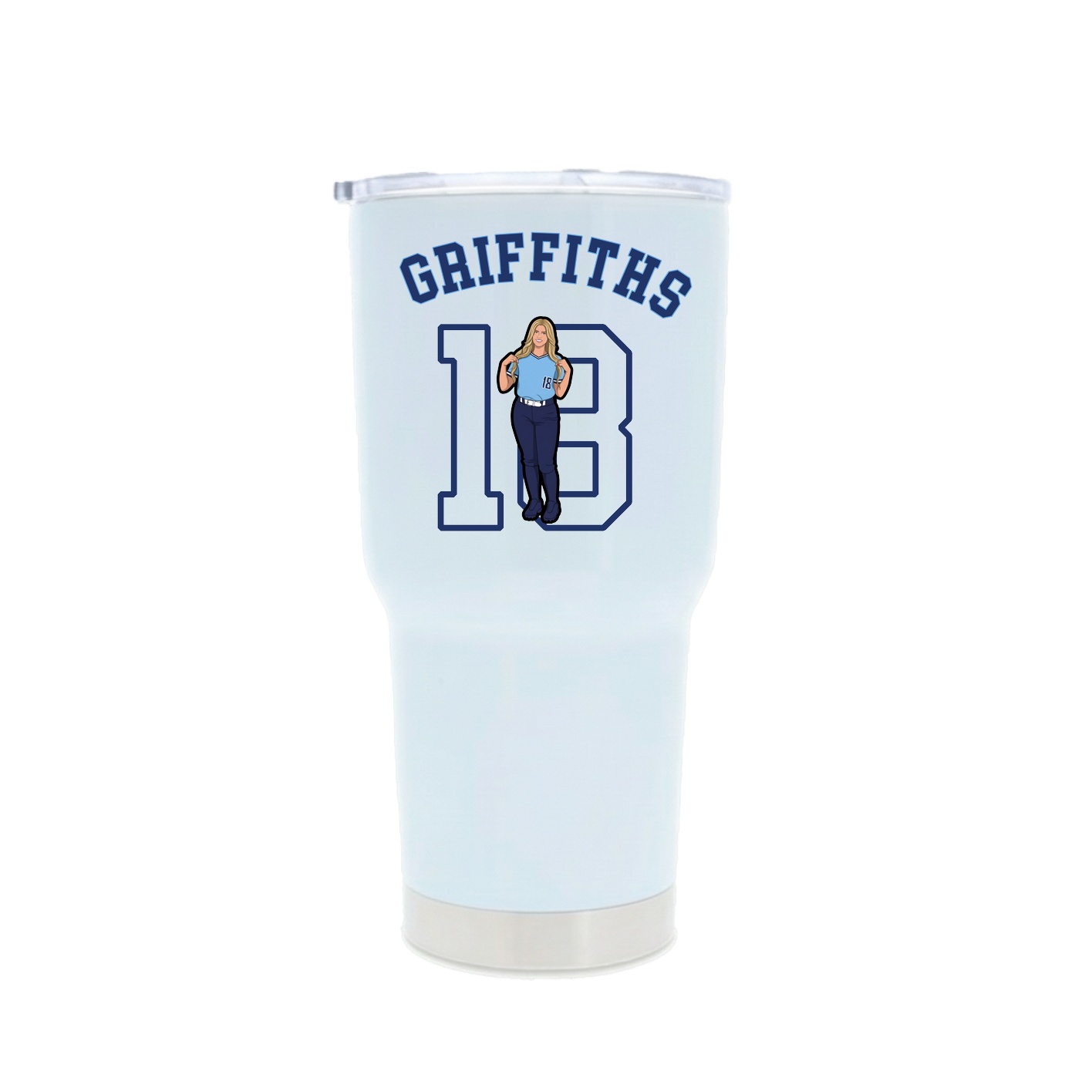 30oz Stainless Steel Tumbler — Shirsey Arch in White