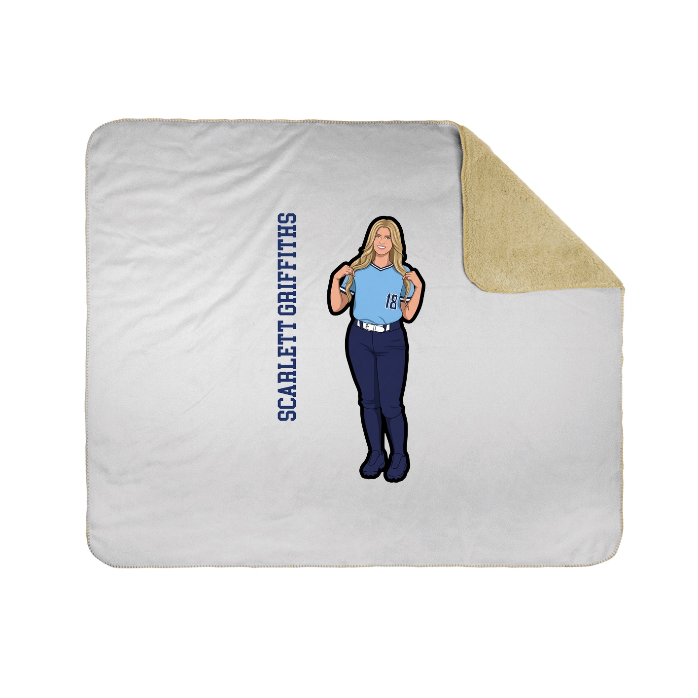 Throw Blanket — Name Vertical in White