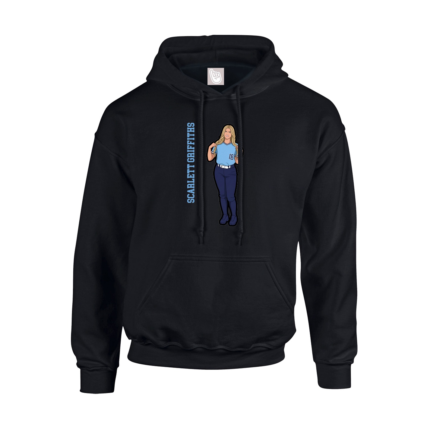 Youth Hoodie — Name Vertical in Black