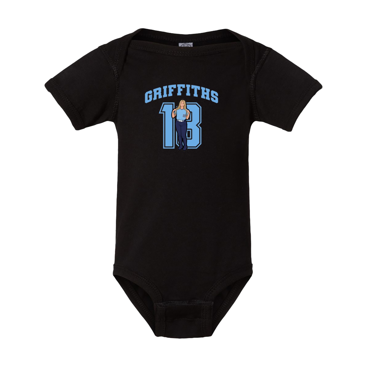 Baby Onesie — Number in Black