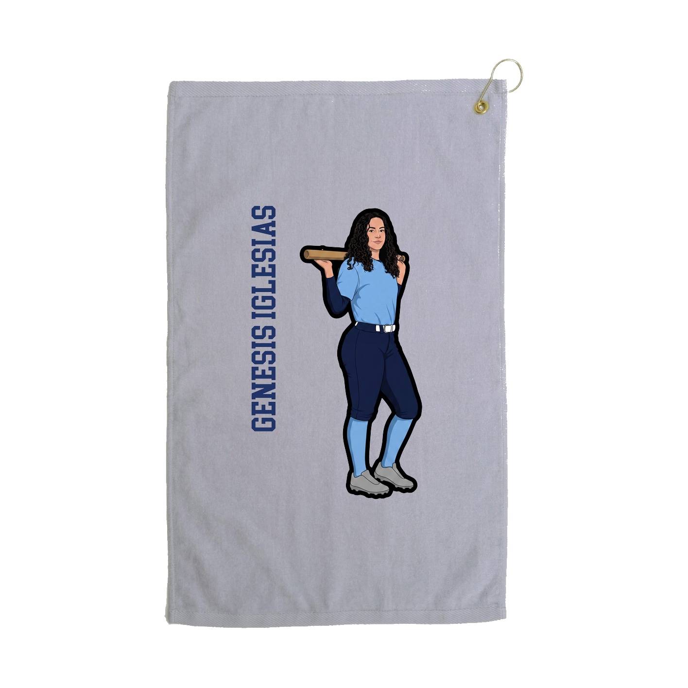 Golf Towel — Name Vertical in Grey